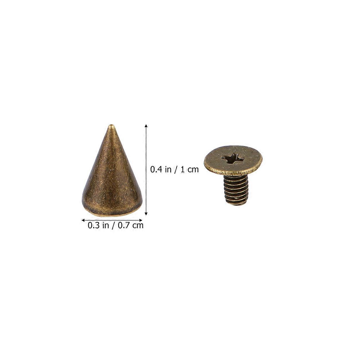 DIY Alloy Punk Earrings with Screwback Spikes for Art Making and Crafts Dark Brown 100 Set
