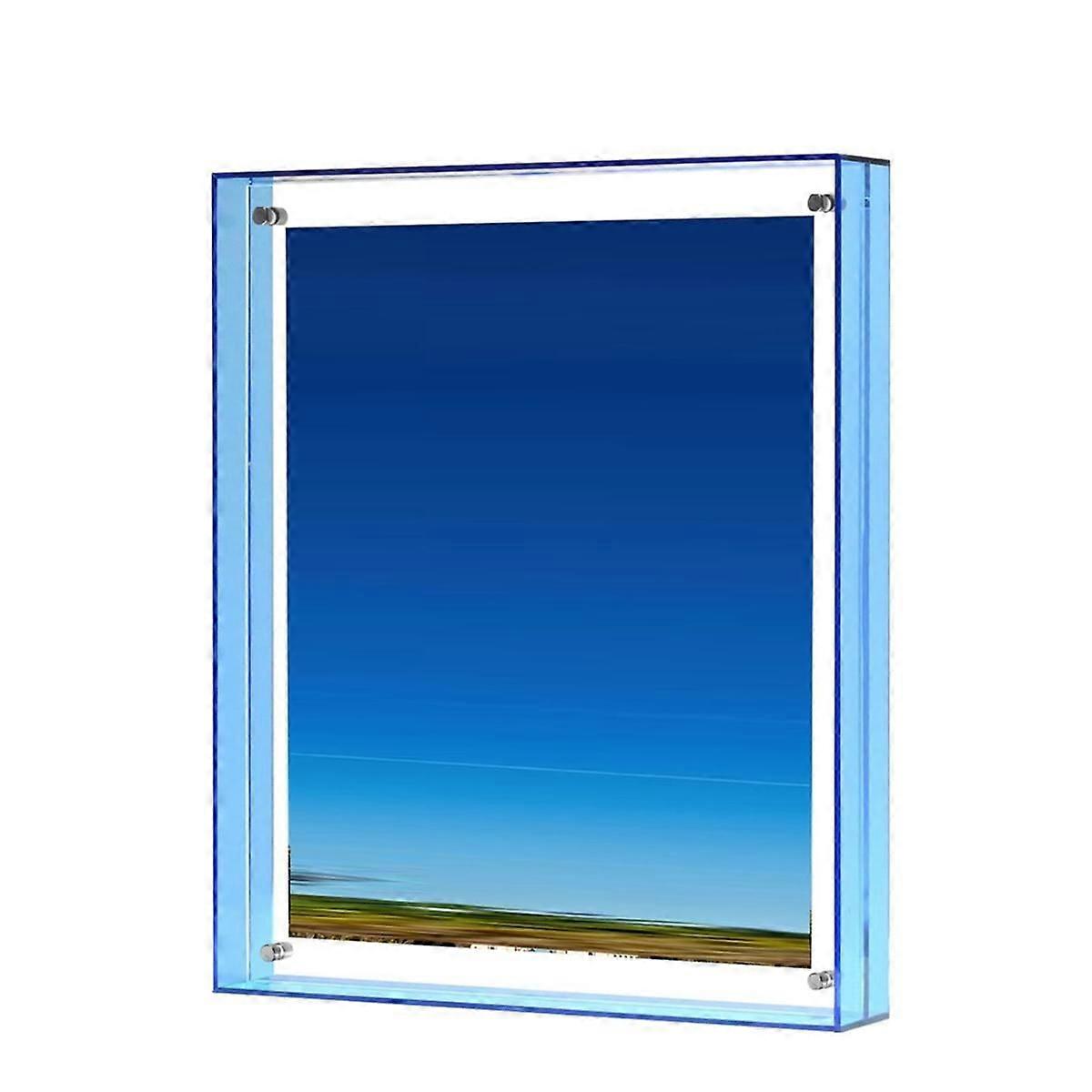 8.5x11 Picture Frame, Stunning Color Acrylic Floating Photo Frame,Horizontal and Vertical Formats f