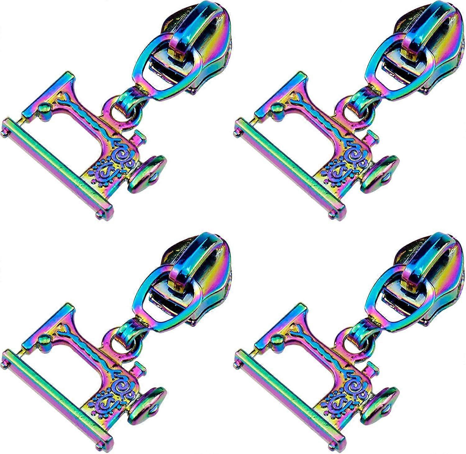 4-Pack Rainbow Zipper Replacement for Luggages, Purses & Bags