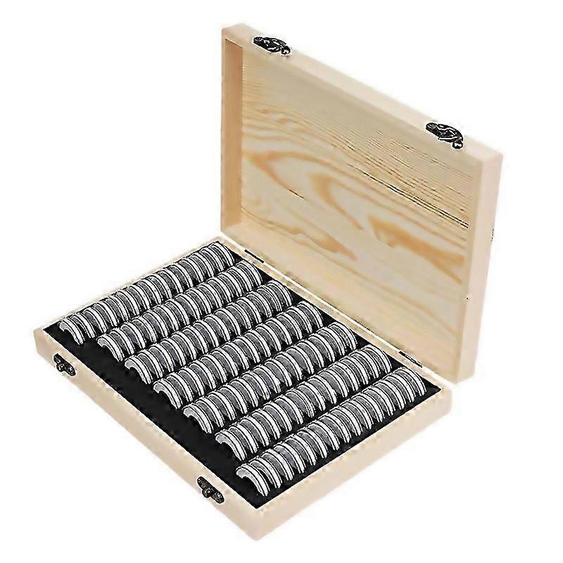 For Wooden Coins Display Storage Box Case100 Grids Round Slab For Certified Coin Handcrafted With Pr