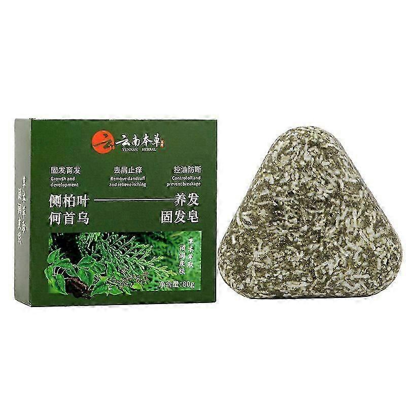 Nature Triangle Shampoo Bar, Nature Seven Green Soap Shampoo, Trysmans Grass, Hydrating Bar, Calming & Strengthens Hair with Foaming Net for Women and