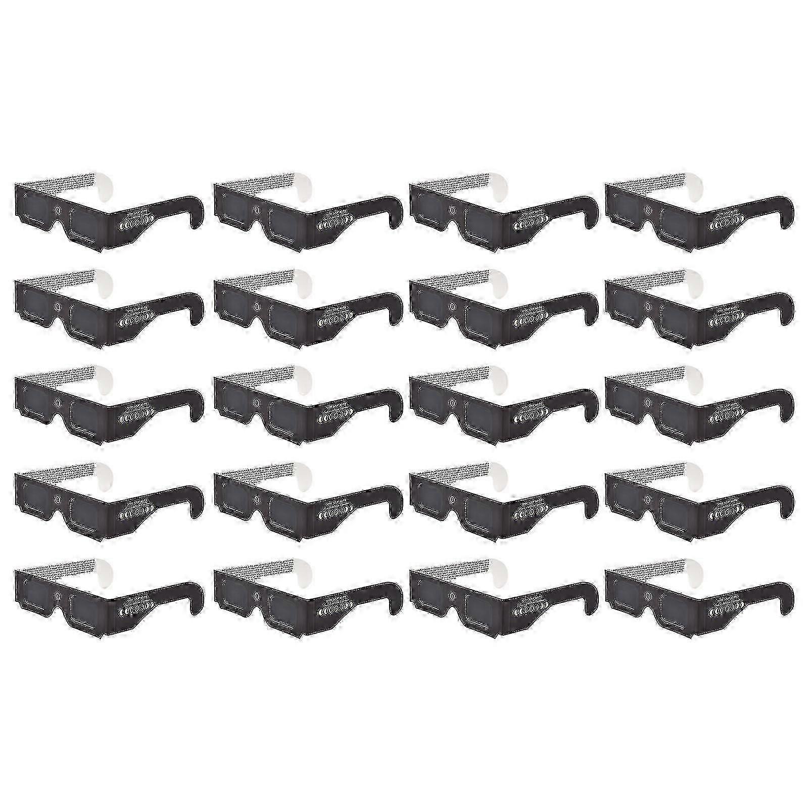 20Pcs Solar Eclipse Glasses Filter Harmful Light Eyes Protection Paper Frame Glasses for Solar Eclipse Viewing ISO 12312-2 Certified