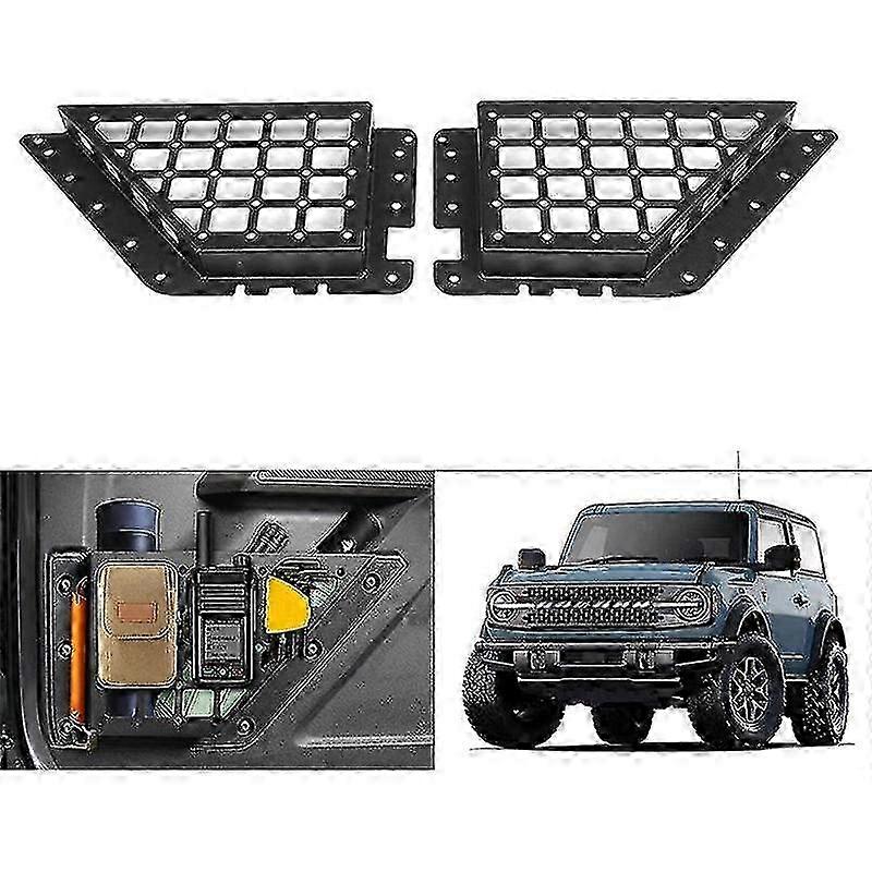 2025 Front Door Box For 2021 2022 Accessories Door Pockets Insert Organizer, Aluminum Alloy, 2pcs