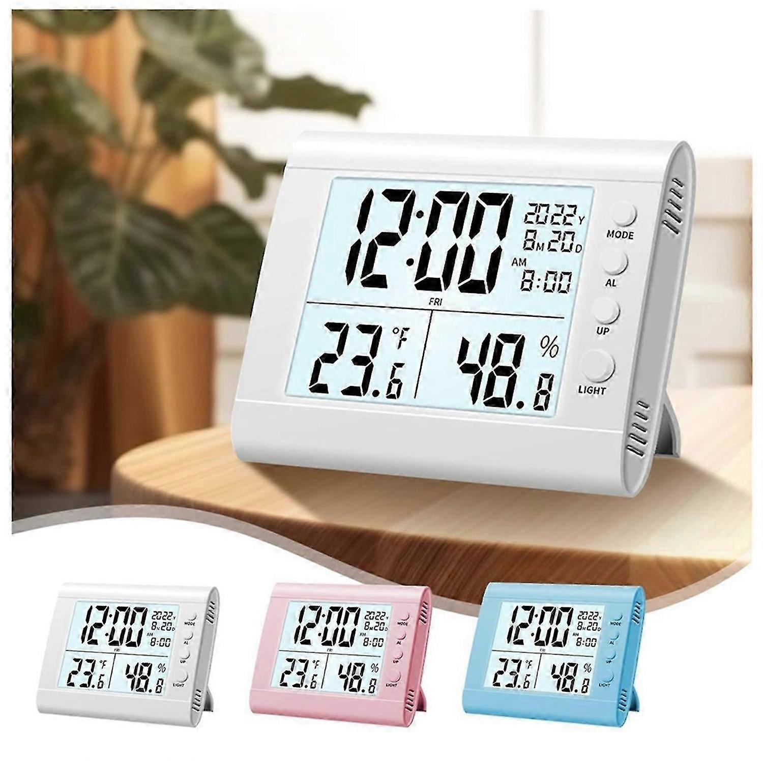 LED Display Electronic Clock Alarm Clock Temperature Desk Clock,A