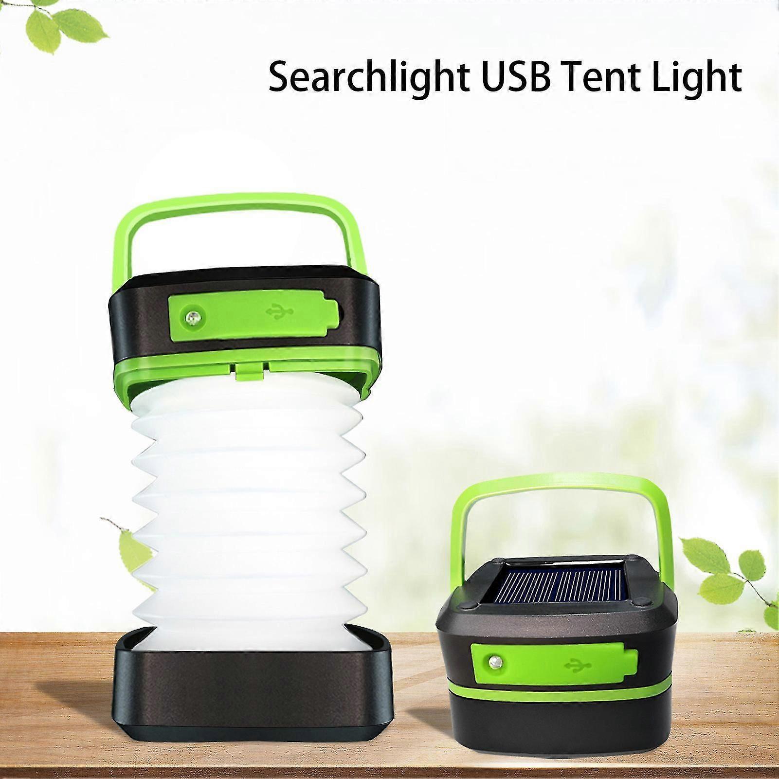 1 Set Camping Light Waterproof High Brightness Foldable Solar Charging Searchlight Usb Tent Light Camping Accessories