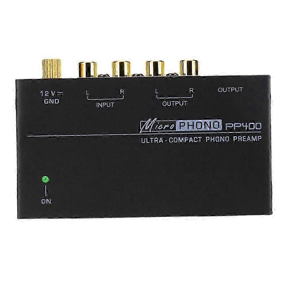 PP400 Ultra-Compact Phono Preamp Preamplifier with RCA Interface for Turntable Tube Amplifier Speakers EU Plug