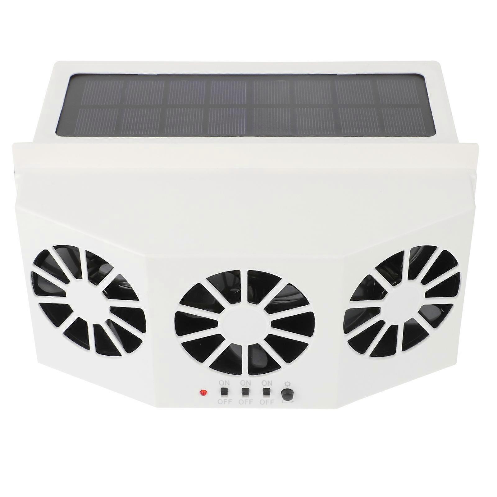 Solar Powered Car Exhaust Fan for Car Use with 3 Outlets
