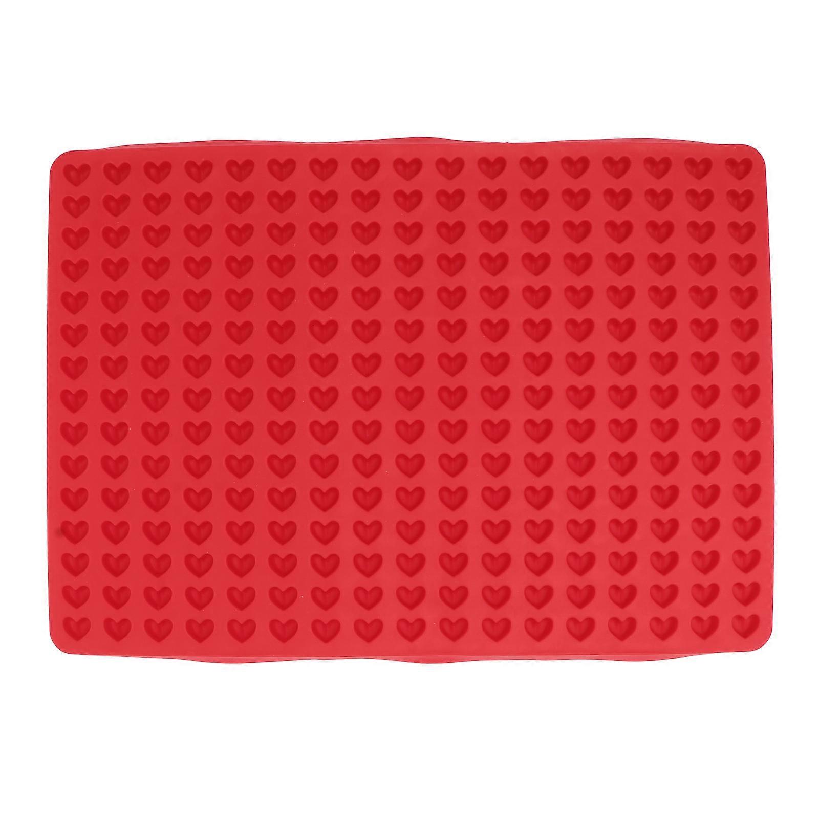 Plate Mat Love Shaped Biscuit Mat for Home Decoration Red Silicone Heat-Resistant 1Pc