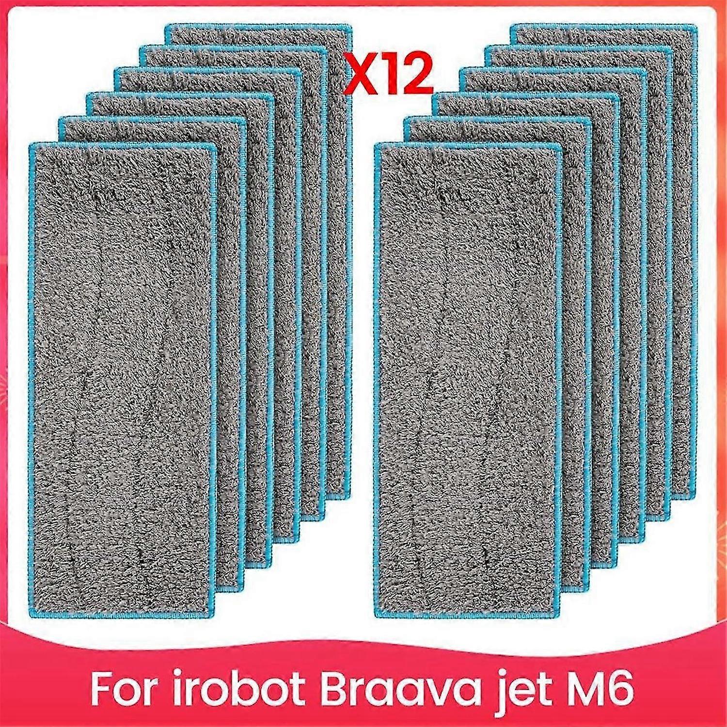 12PCS Mop Wet Cloth Kit for Irobot Braava Jet M6 Sweeping Robot