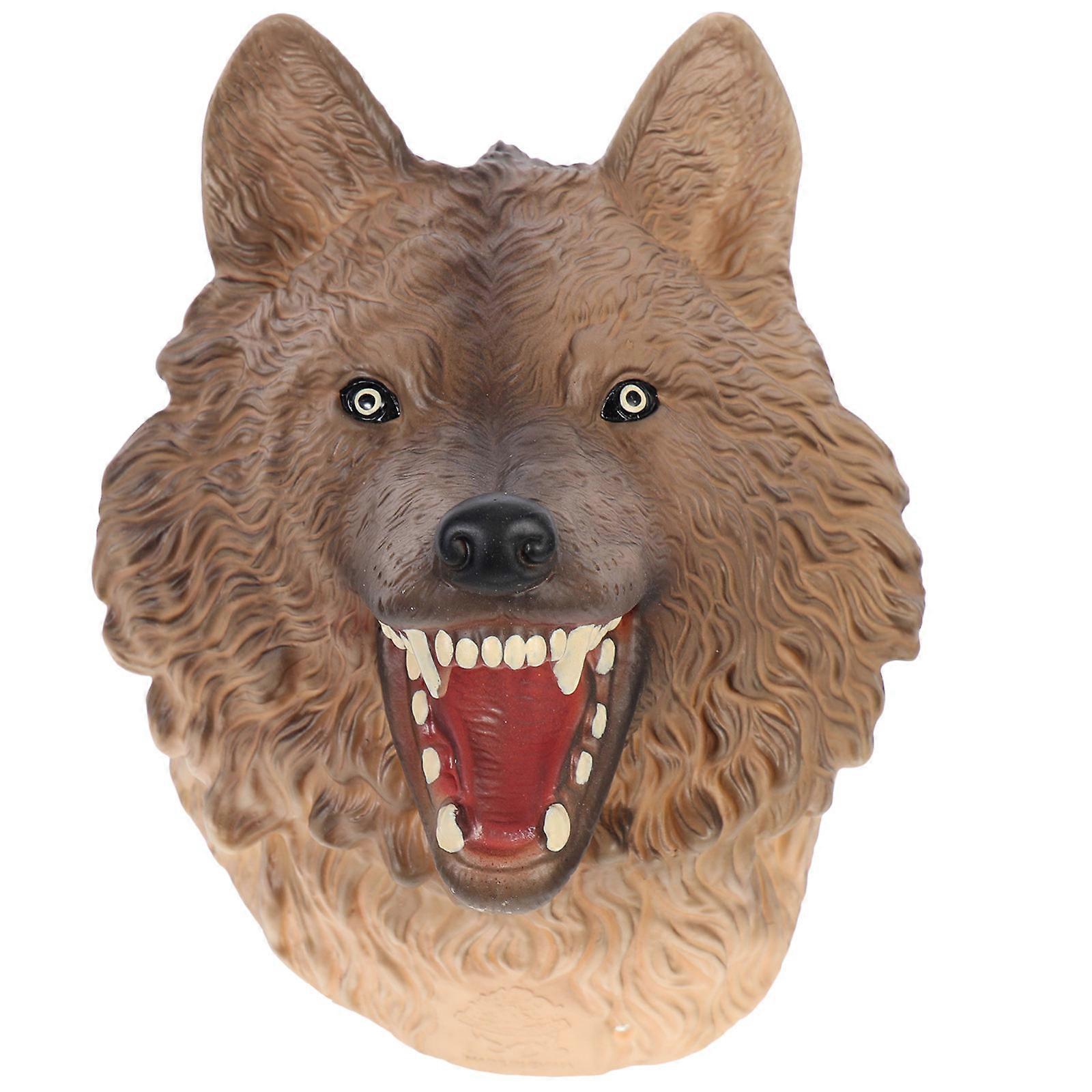 Highland Wolf Hand Puppet Toy for Kids Playing Interactive Educational Plaything