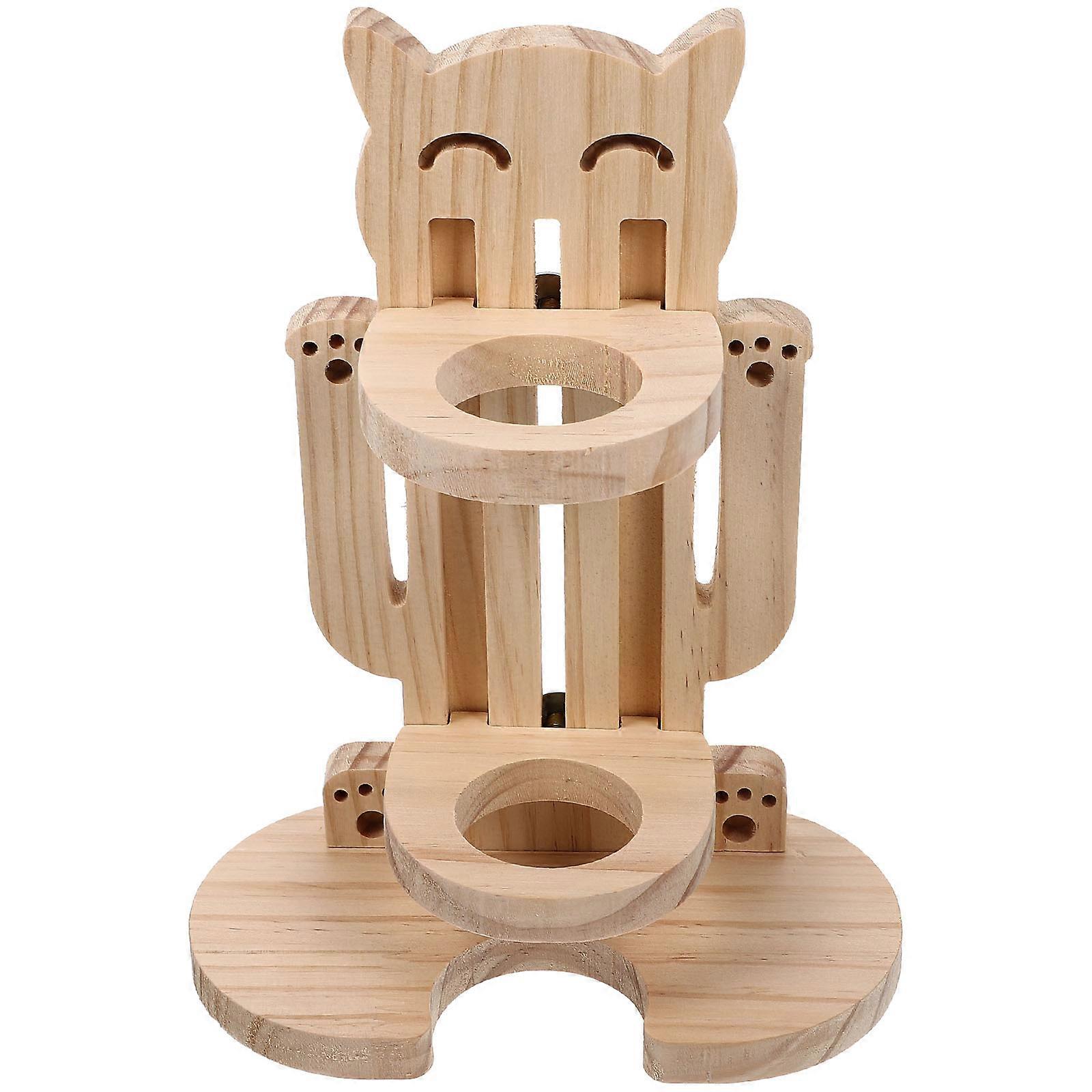 Hamster Water Bottle Wooden Rack for Water Feeding 5Pcs Set