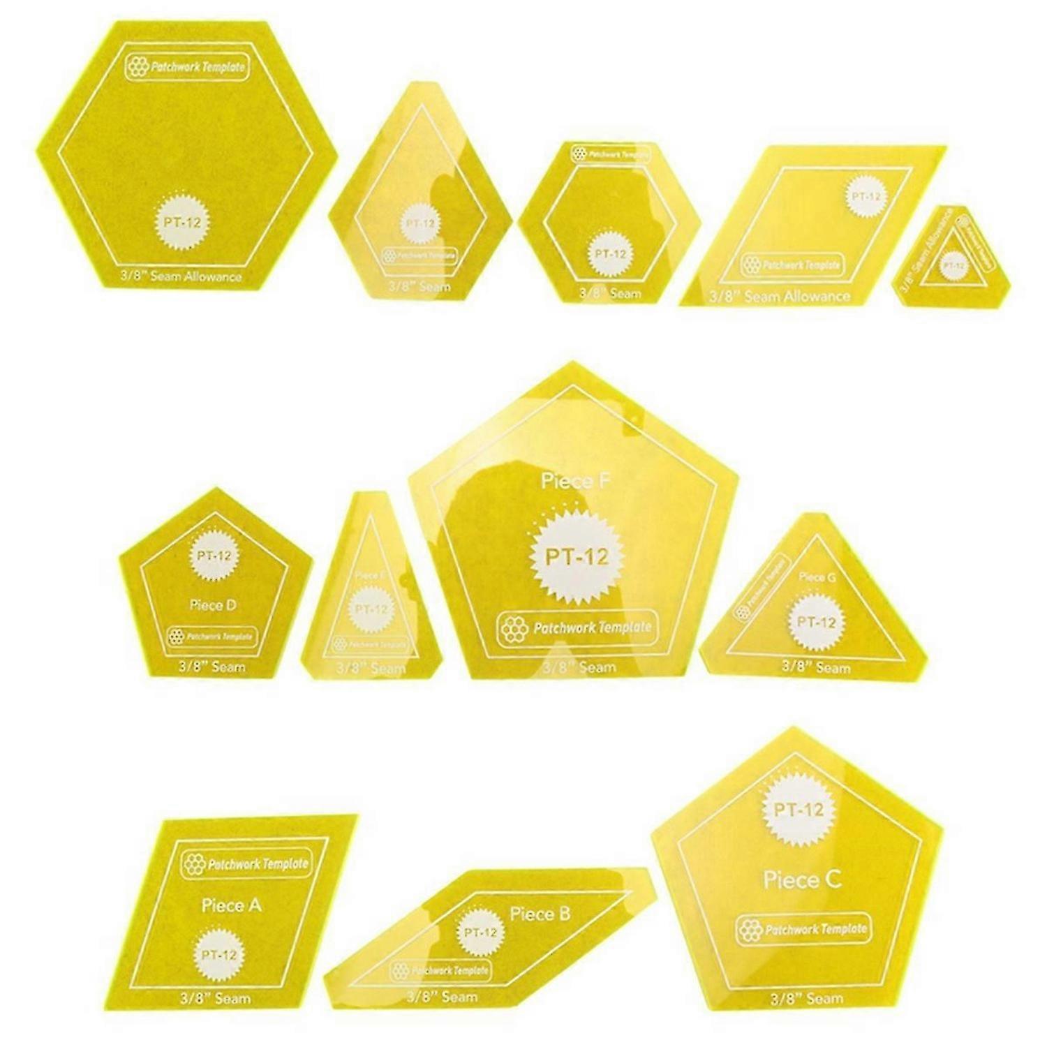 Set of 12 Patchwork/English Paper Piecing Quilt Template Set,Hand Sewing Template Diamond Triangle P