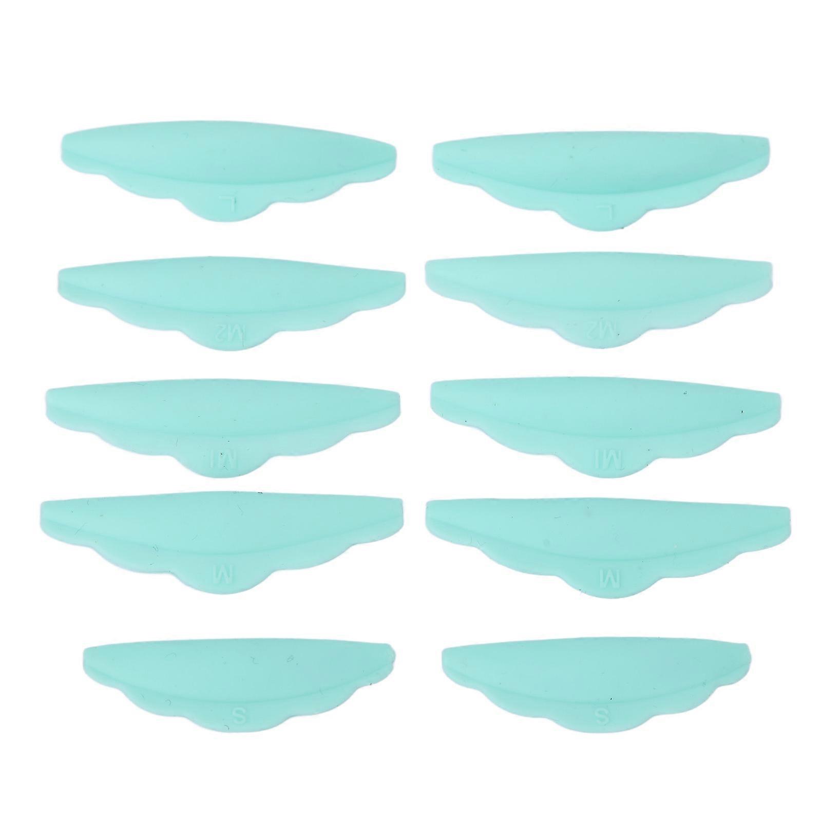 5 Pairs Silicone Eyelash Perm Pads Green S M M1 M2 L Reusable