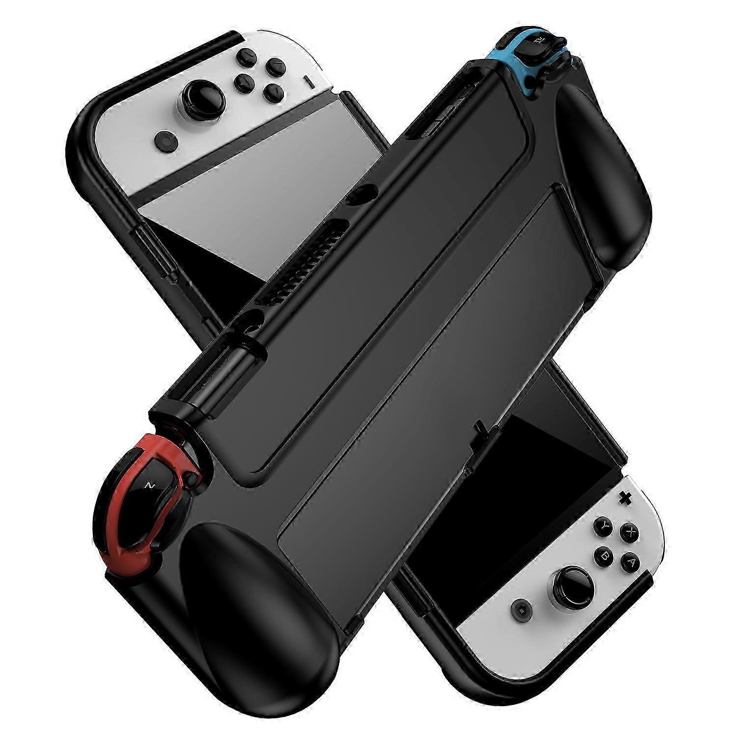 z8W Shockproof Soft TPU Case Protective Sleeve Cover for Nintendo E8j Switch OLED Console - Black