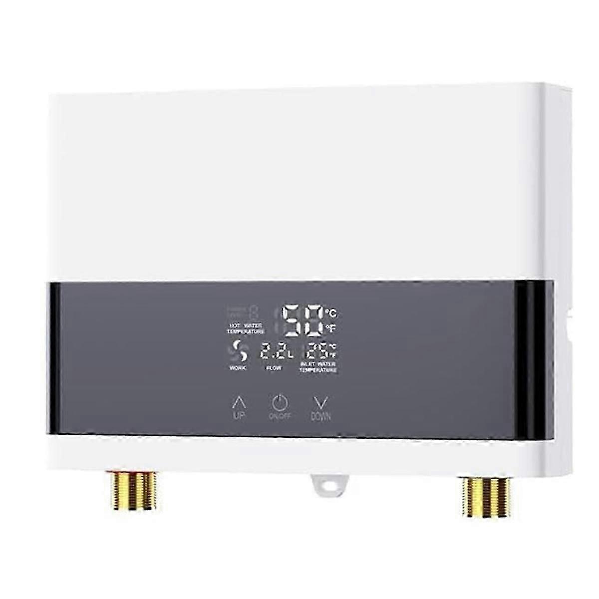 Water Heater Electric,Instant Hot Water Heater with Remote Control,Water Temperature Regulating Valve LCD Touch Screen,B