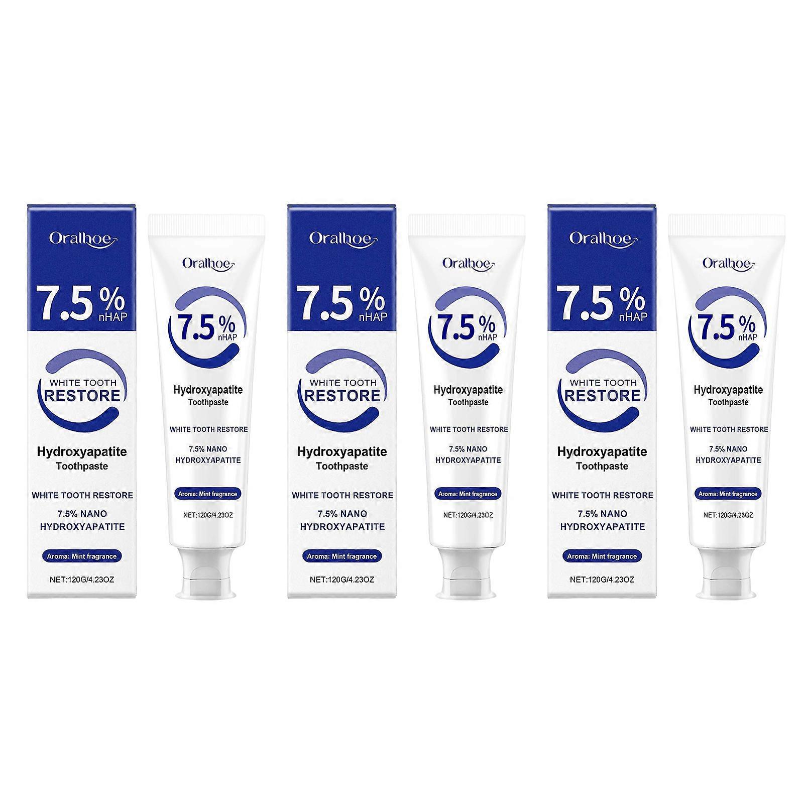 7.5% Hydroxyapatite Toothpaste for Enamel Protection, Multifunctional Teeth Cleaning Whitener, for Home Travel