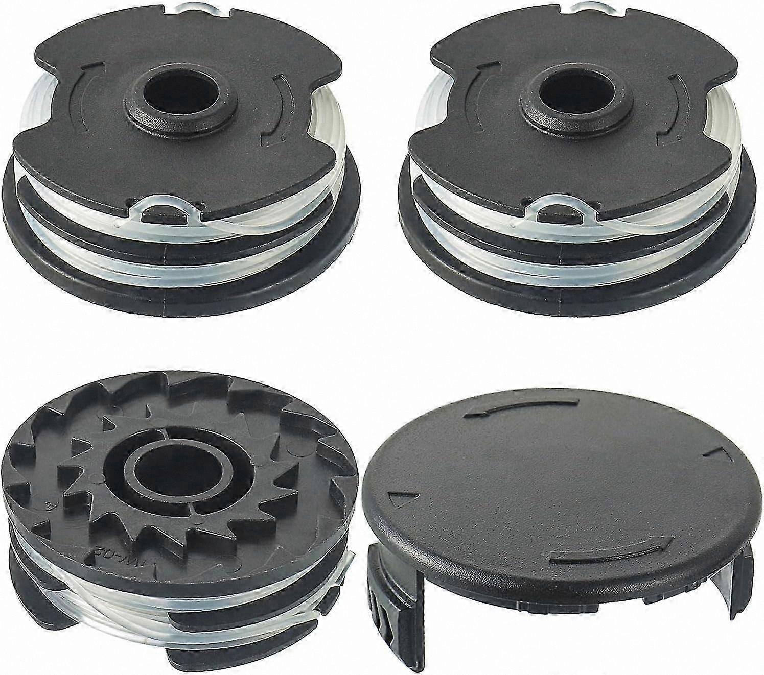 Nylon Line Spool Replacement for Lawn Mower Trimmer, Compatible with Various Models (3 Spools + 1 Cover)