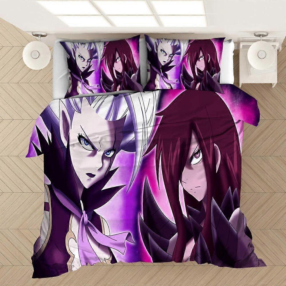 G600 3D Boys Bedding Set Double Cartoon Anime Character Duvet Cover Set Printed Comforter Cover 3 Pieces Bed Sets With Zipper Closure With 2 Soft Micr