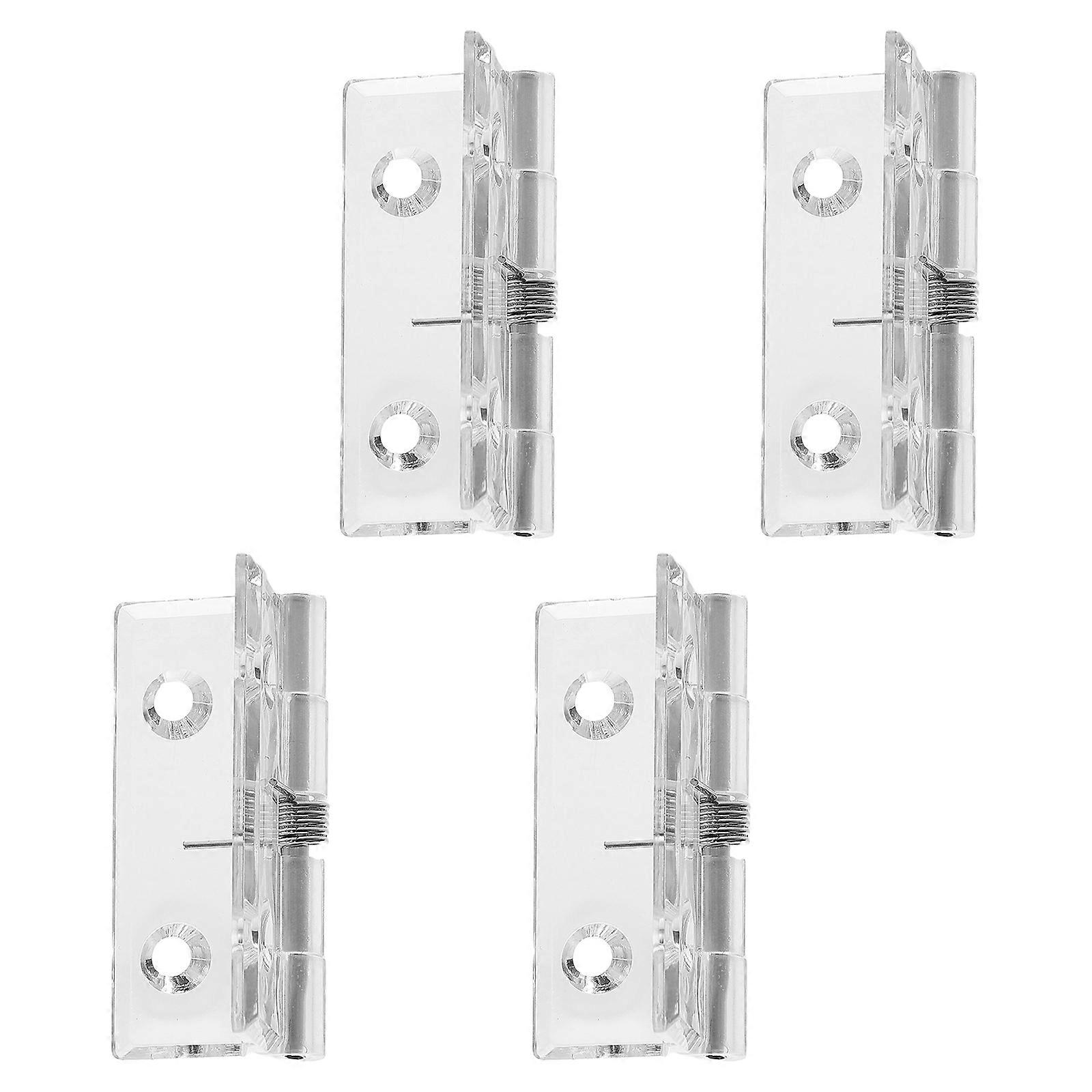 Plastic Cabinet Hinges Transparent Acrylic Hinges for Door Self Closing 16Sets