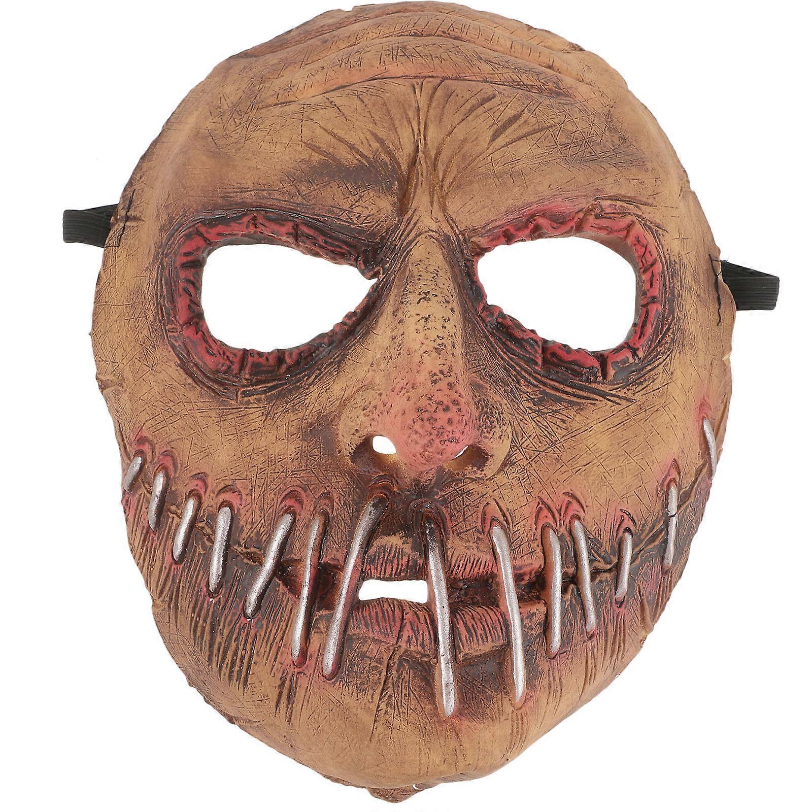 Halloween Latex Scary Head Prop for Cosplay 3Pcs Brown Party Supply