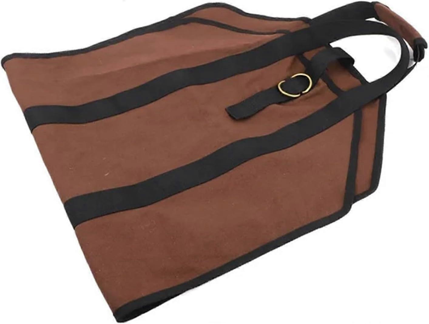 Firewood Storage Bags Waxed Canvas Log Carrier Tote Large Capacity Security Strap Brown With Handles