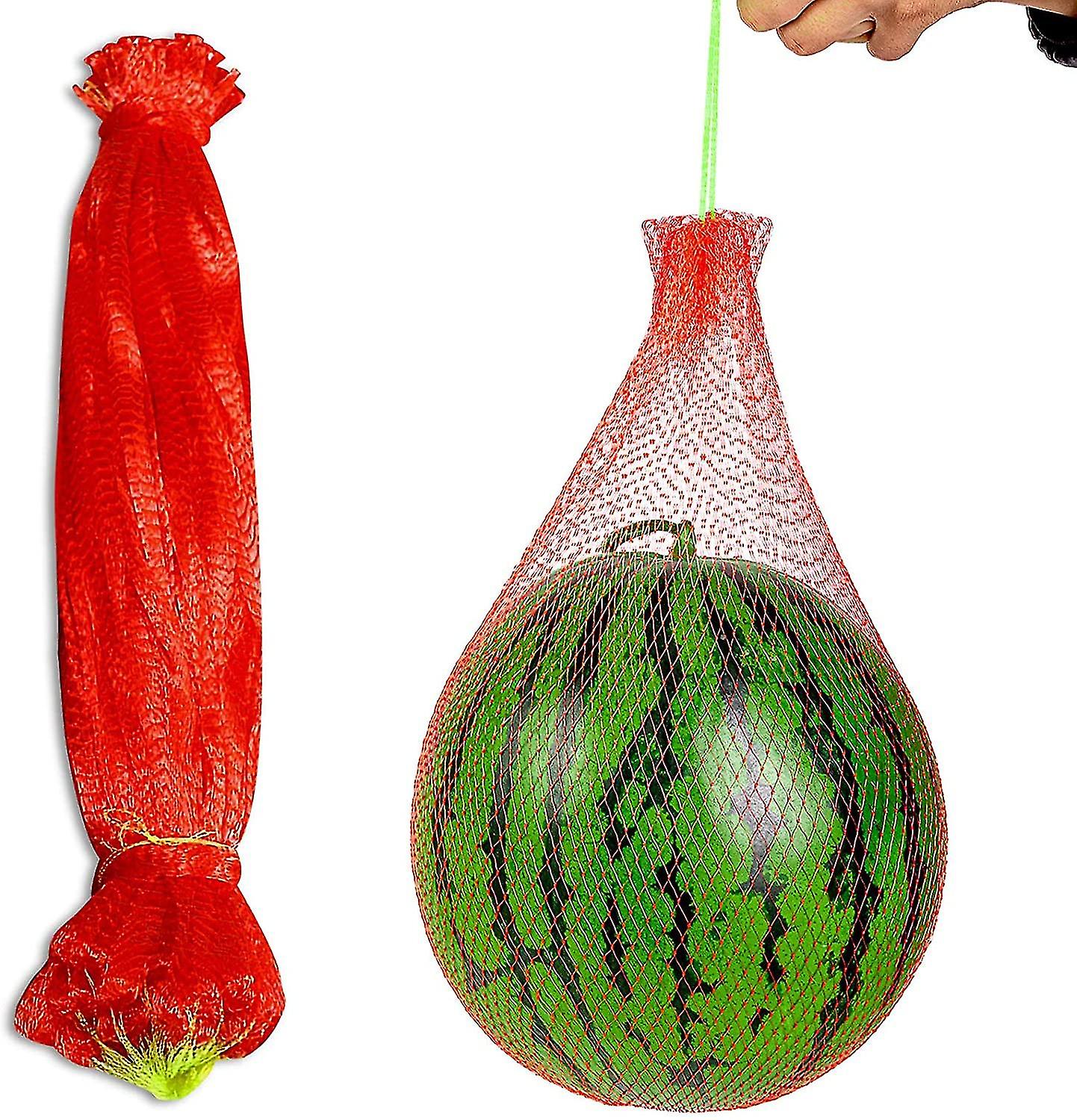 100pcs Sacs en filet en nylon réutilisables, sacs suspendus en filet de pastèque, sac en filet de fruits réutilisable plus épais pour suspendre la pastèque