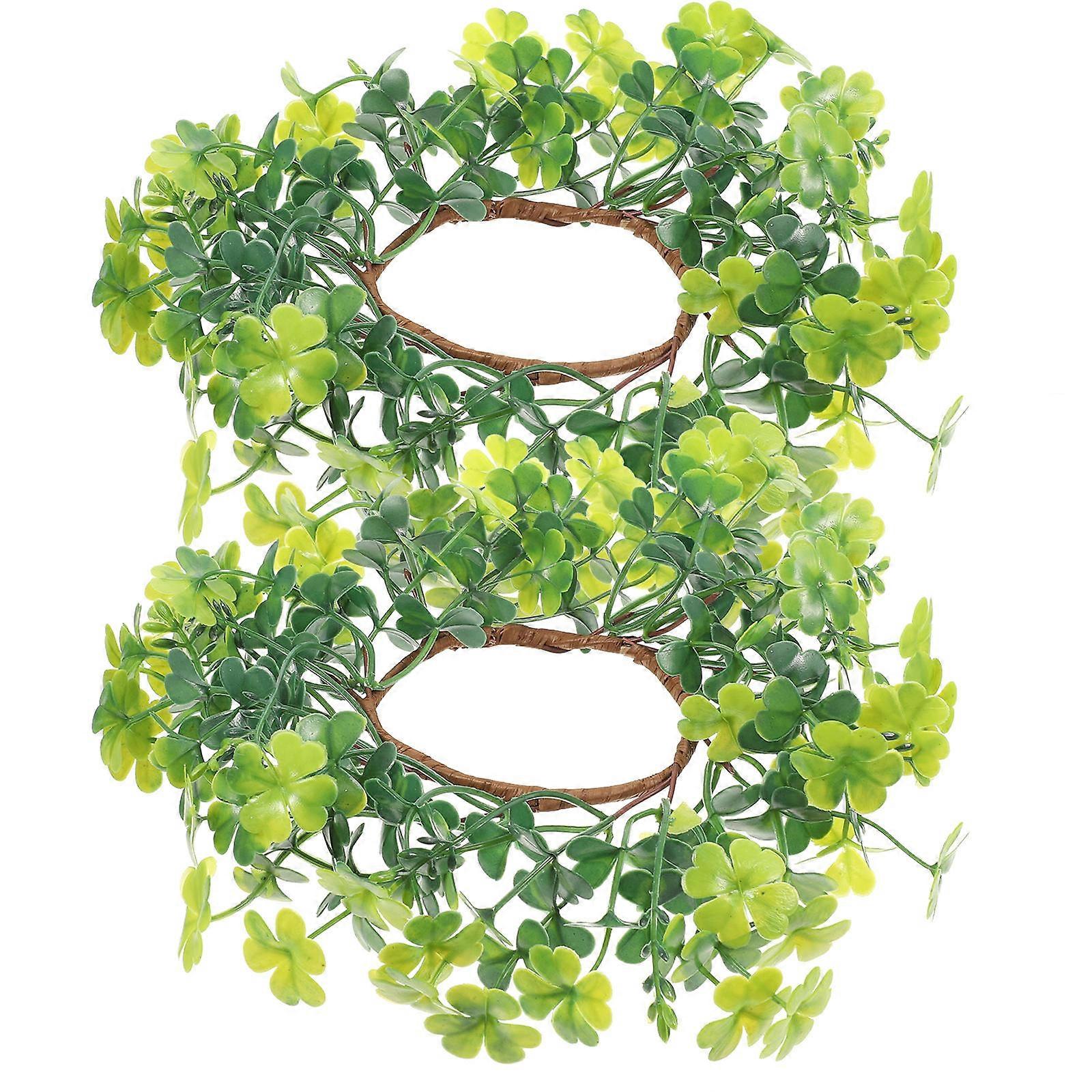 Greenery Candle Rings 8Pcs For Home Decoration Wedding Party With Circular Design