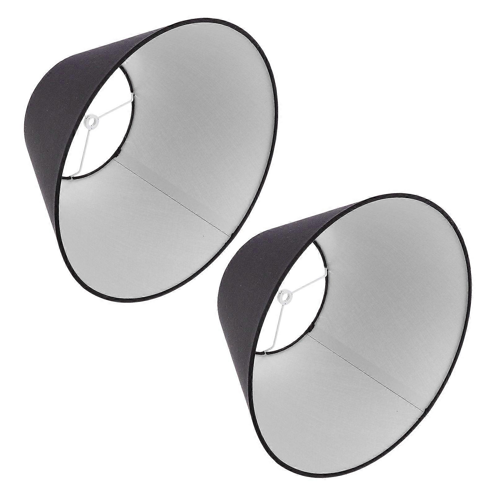 2Pcs Black Decorative Cloth Lamp Shade For Table Lamp And Floor Lamp Creating Warm Atmosphere And Diffuse Lighting