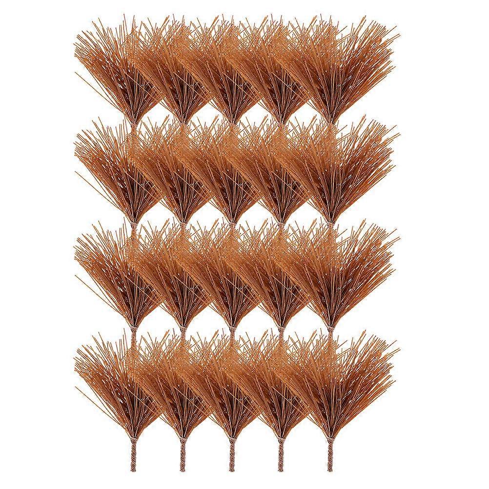 Artificial Pine Needles Brown Pine Branches for DIY 100Pcs Assortment