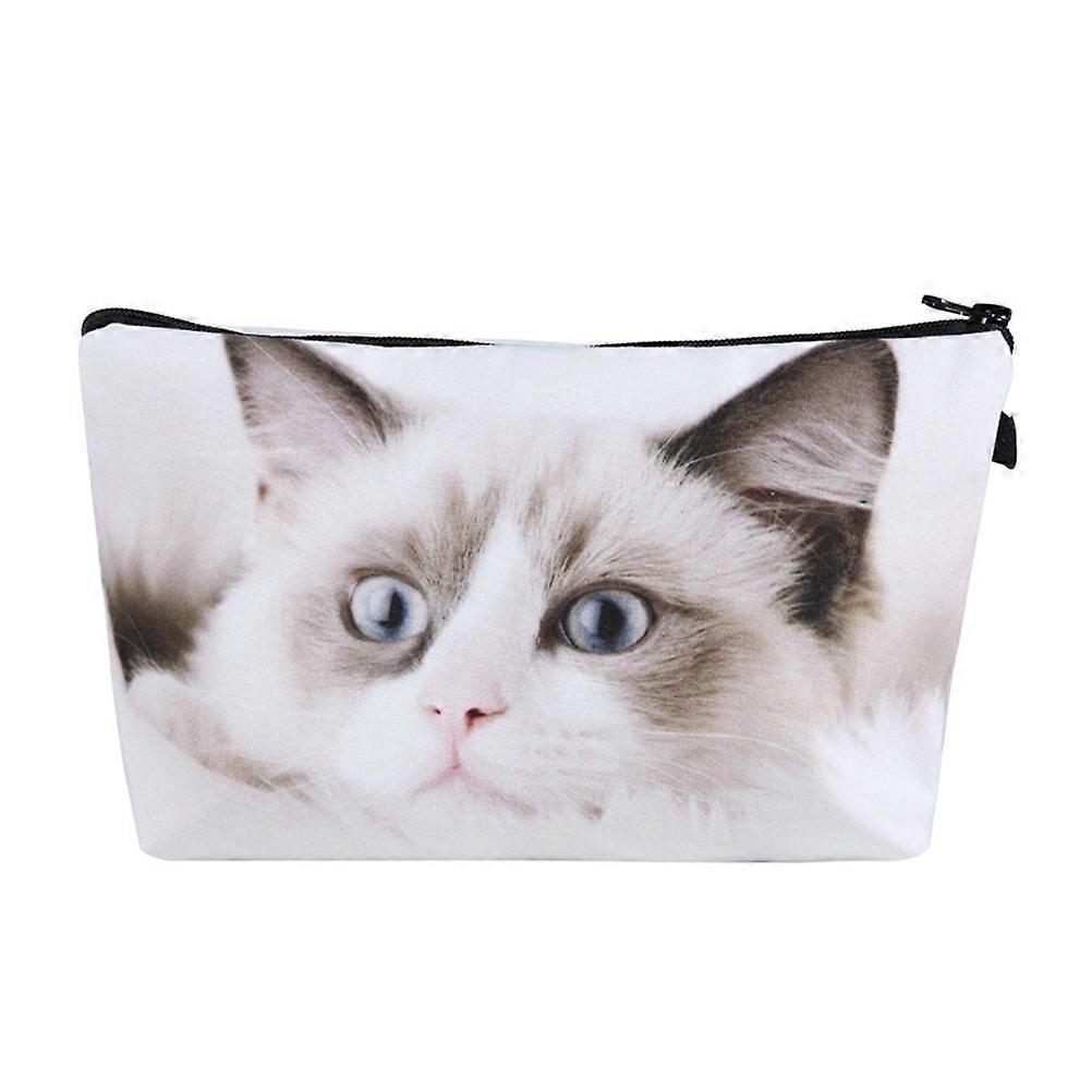 Cosmetic Pouch Cat Printed Multi-Use Makeup Bag for Articles Storage 2Pcs