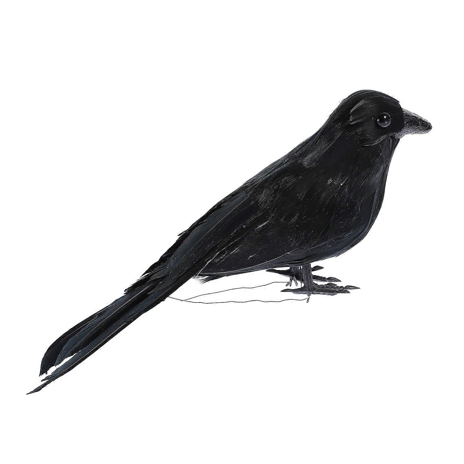 Black Crow Decoration Simulated Crow Ornament for Decor 4Pcs Pack