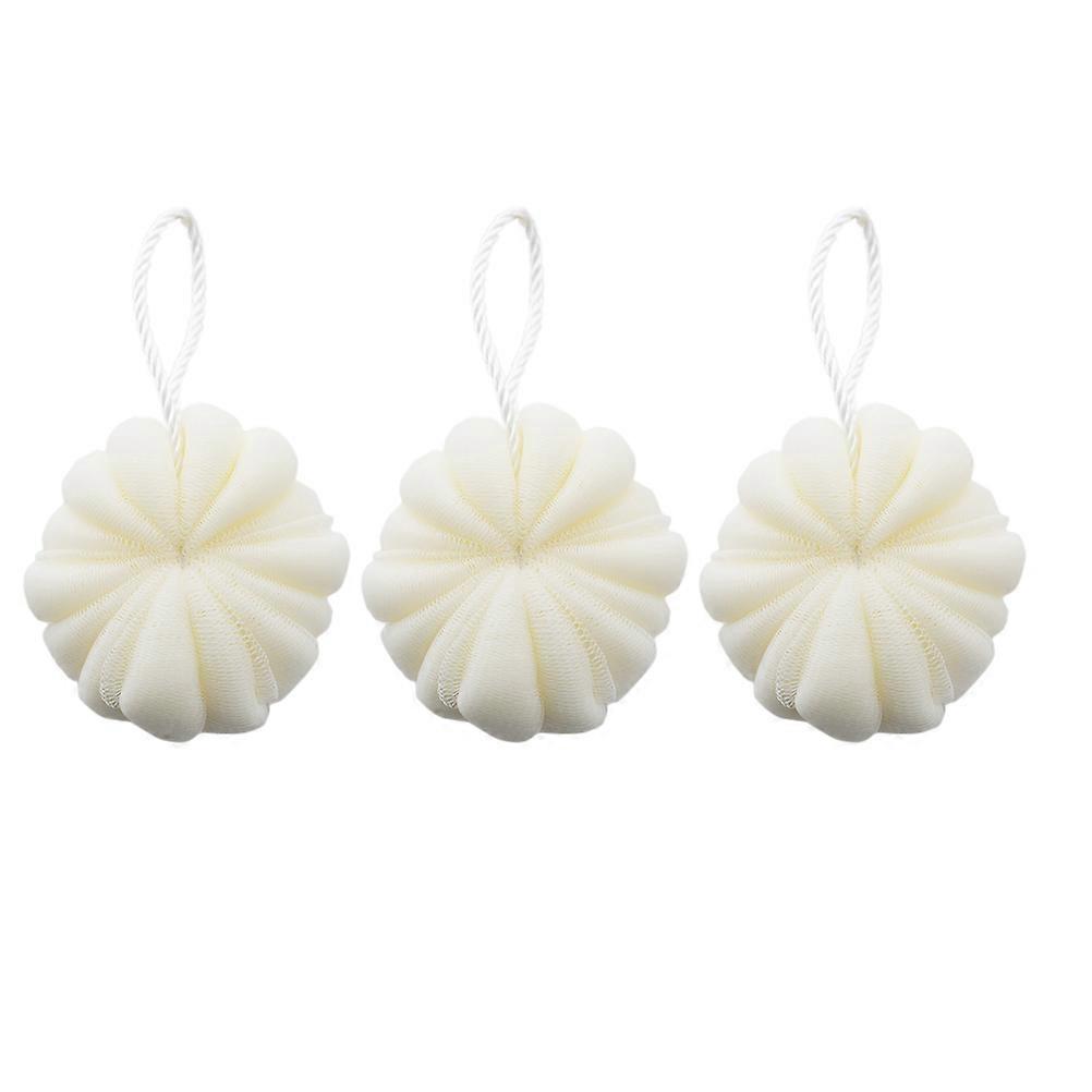 Beige Shower Ball Bath Ball for Shower Use 9Pcs Pumpkin Shape