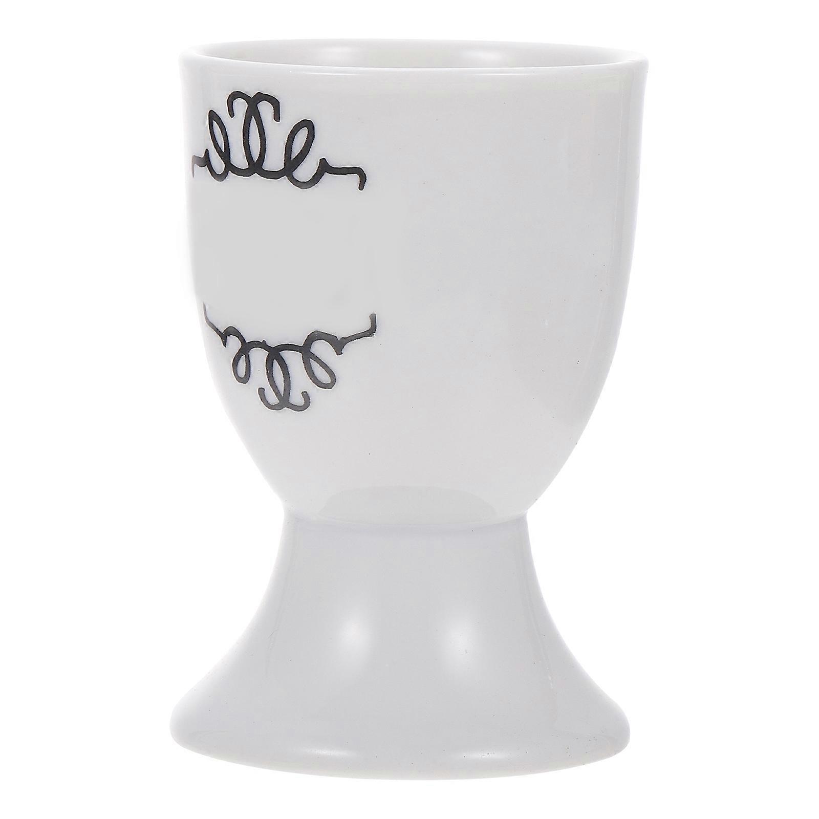 Retro Cuisine Cup Stewed Egg Container Ceramic Egg Cup for Kitchen Use 1Pcs