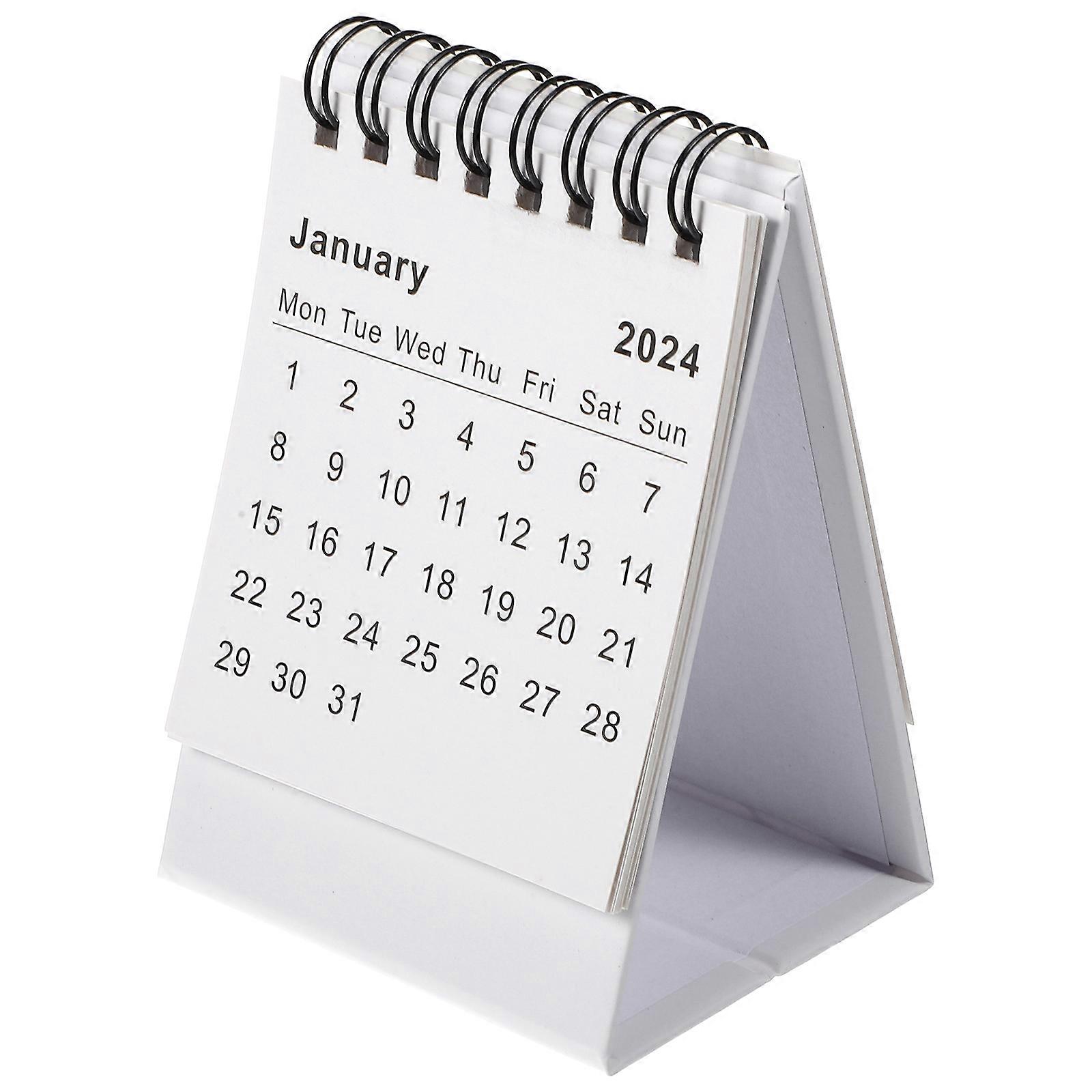 White Paper Desk Calendar for Home Use 2024 Office Desk Calendar 2Pcs