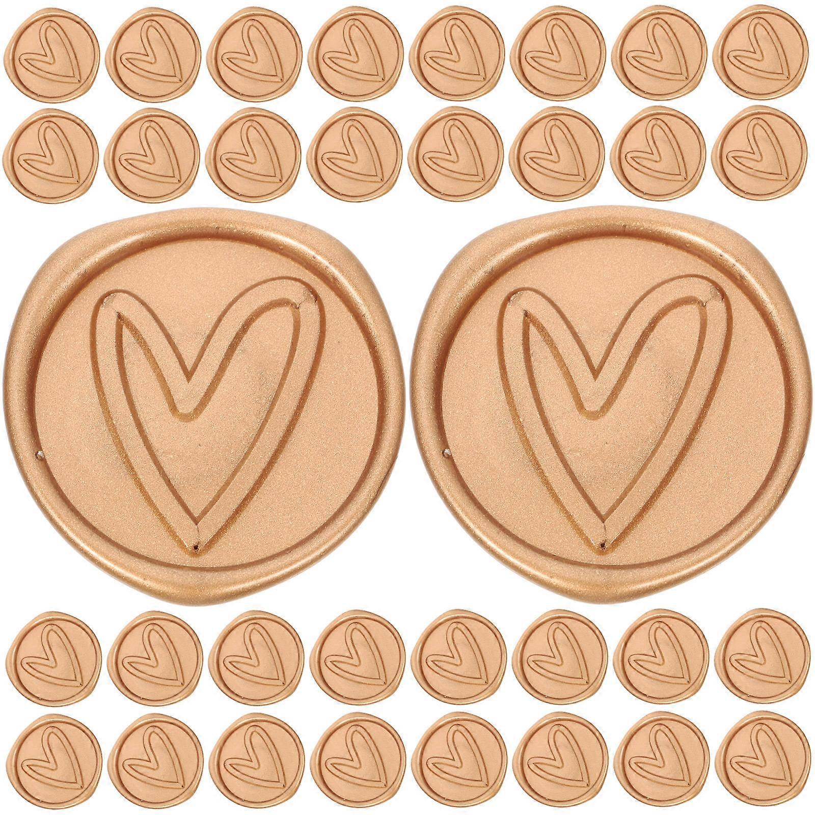 Wax Seal Stickers for Decoration Fire Lacquer Heart Pattern 50Pcs