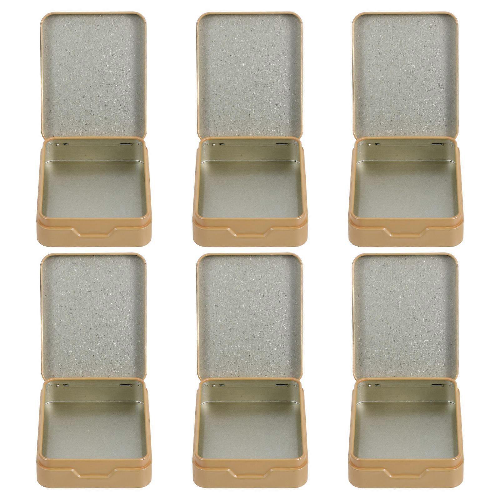 Metal Storage Tins for Storage Use 24Pcs Gold Hinged Portable Tinplate Boxes
