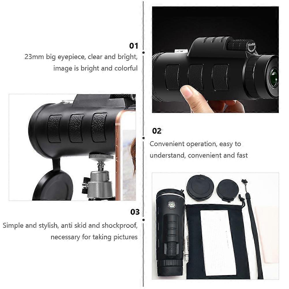 Phone Monocular Telescope Tool For Camping Photography Outdoor Enthusiasts High Definition 1 Set