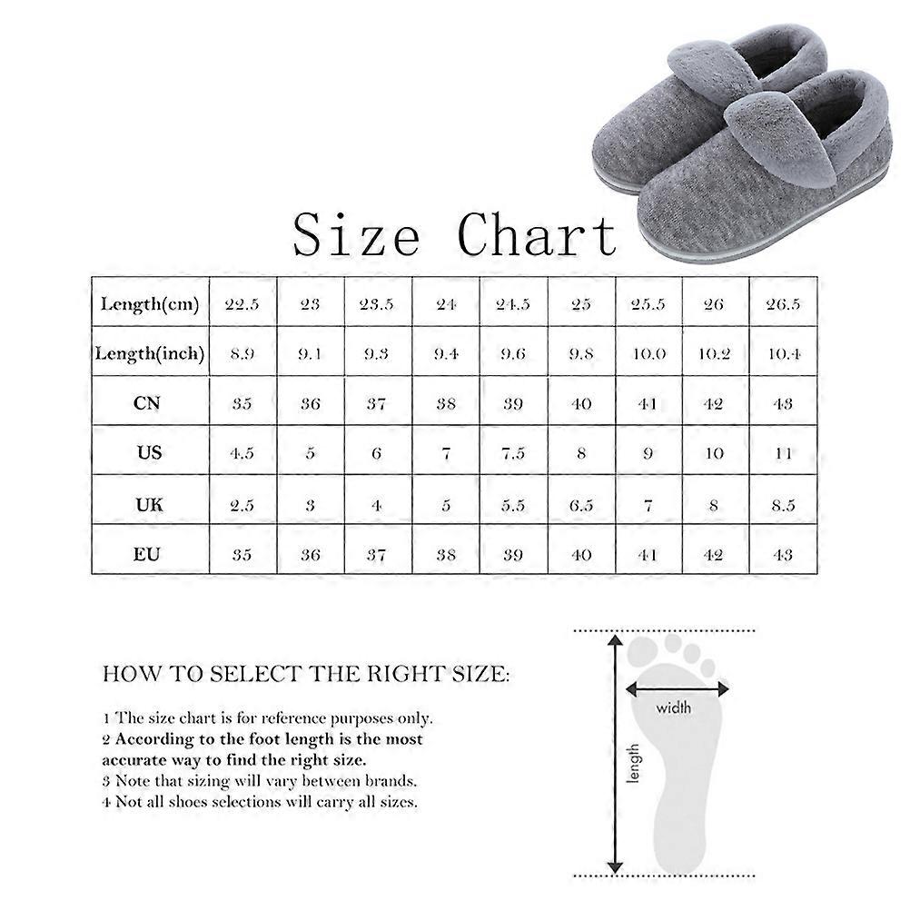 Warm Slippers Tpr Soles Plush Material Skid Resistance For Men Grey Size 43-44 1 Pair