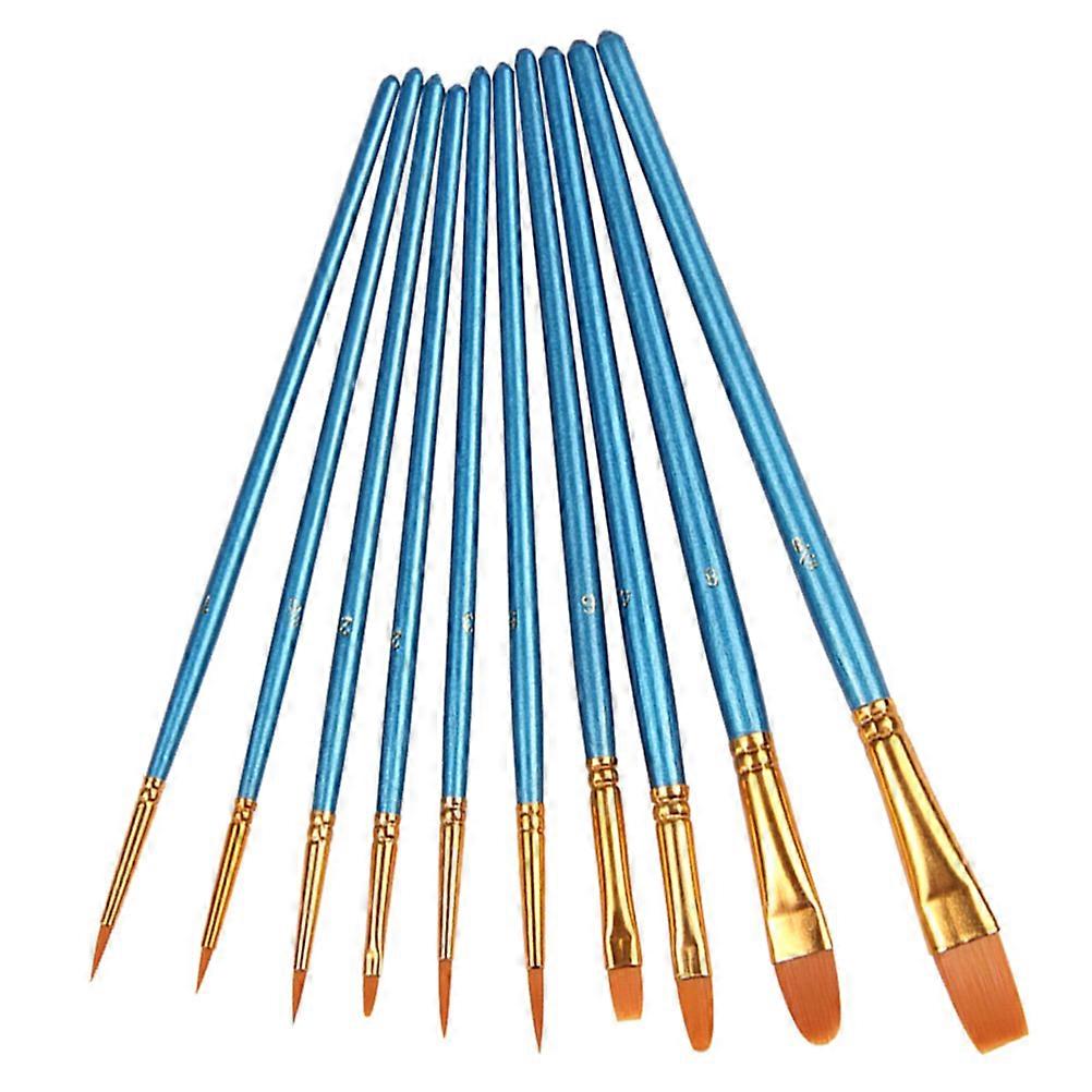 Painting Accessories Wood Paintbrush Flat Brush for Use 20Pcs Blue