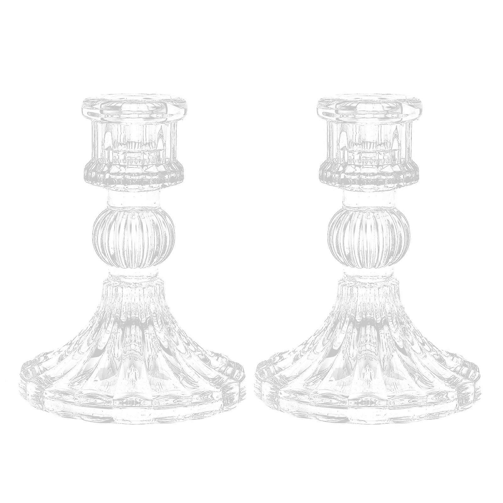 Decorative Glass Candlestick for Wedding Use 6Pcs Set