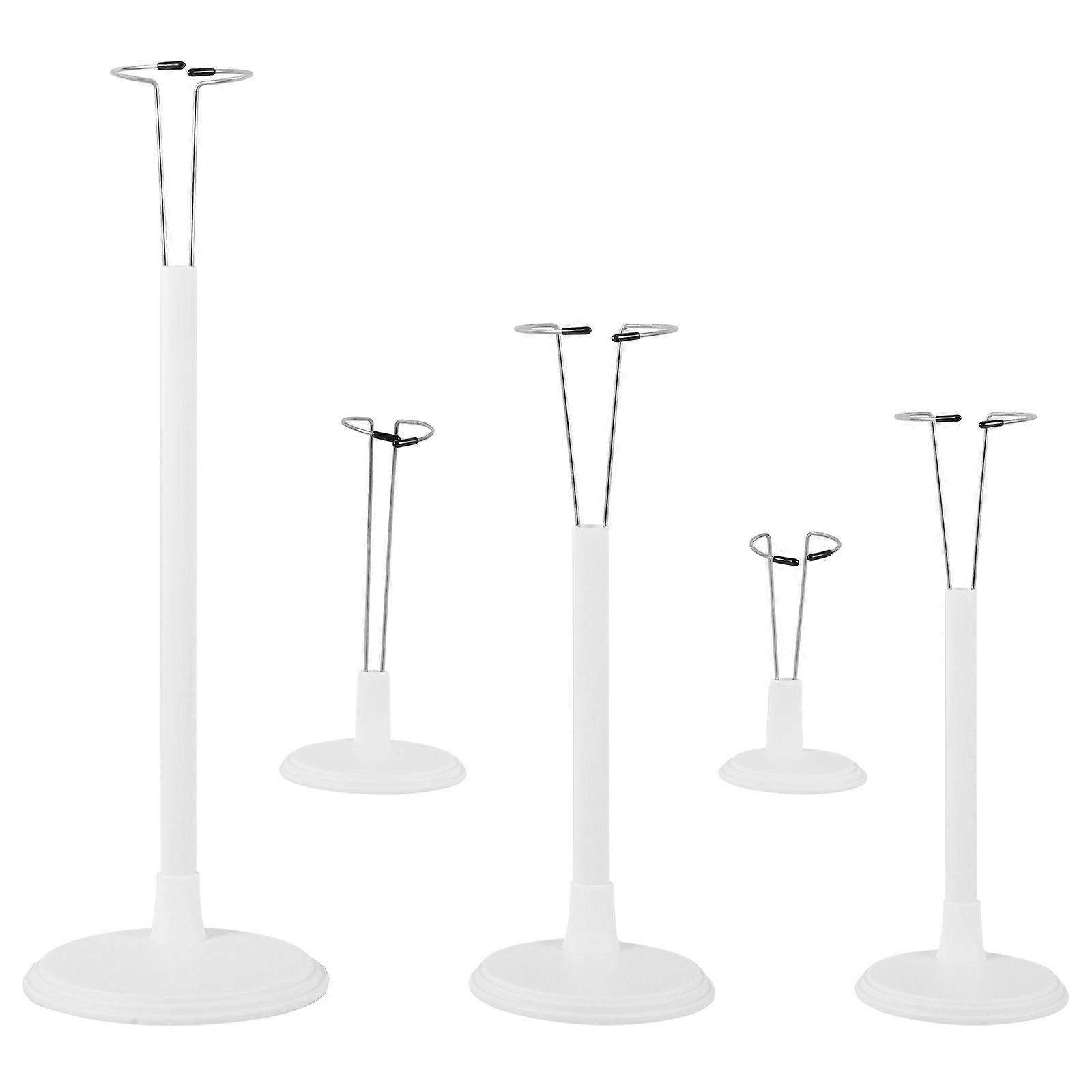 Doll Stands Adjustable Doll Support Stand for Display Use 15Pcs White PVC