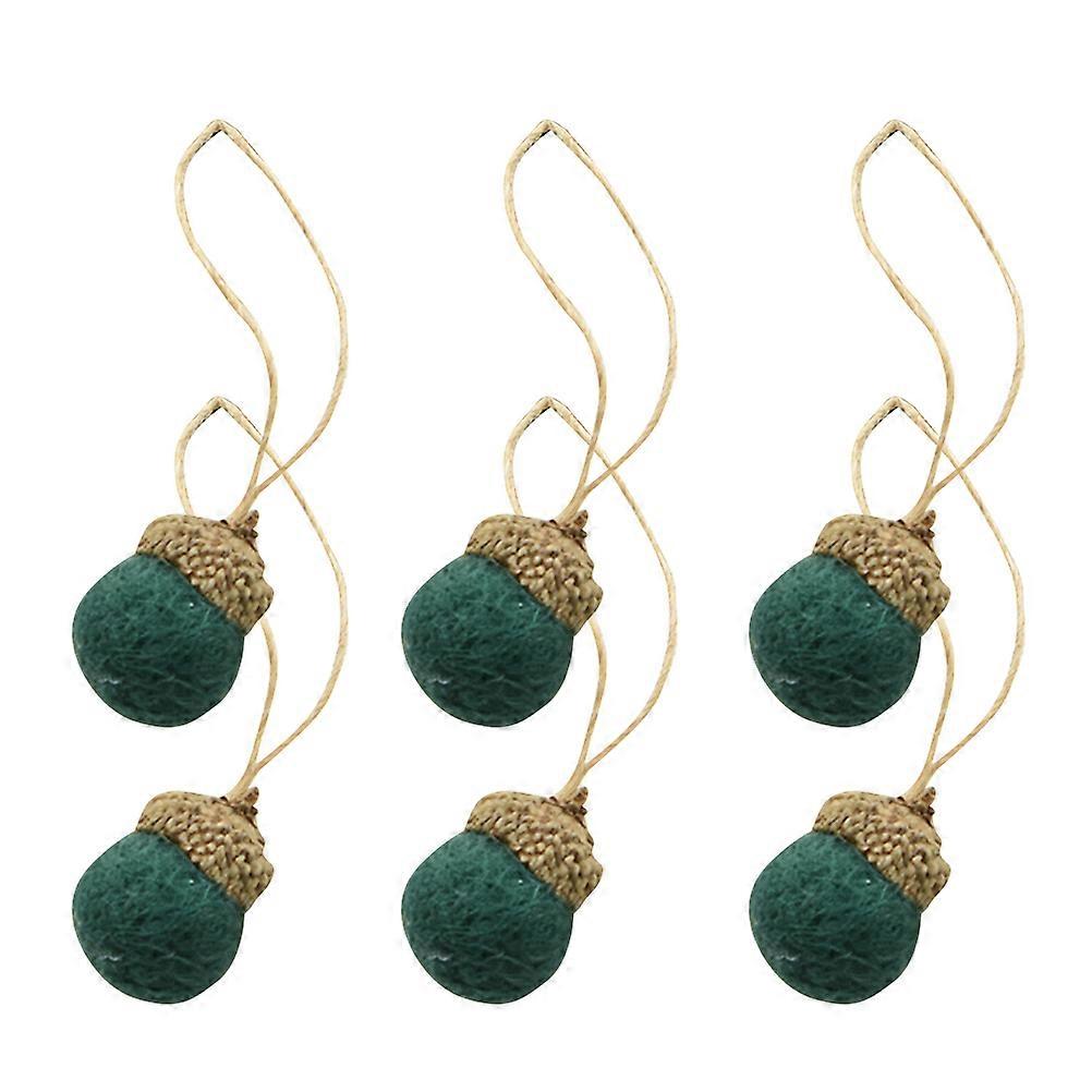 Wool Felt Making Pendant Pine Corn Shape for Decoration 3Pcs Green
