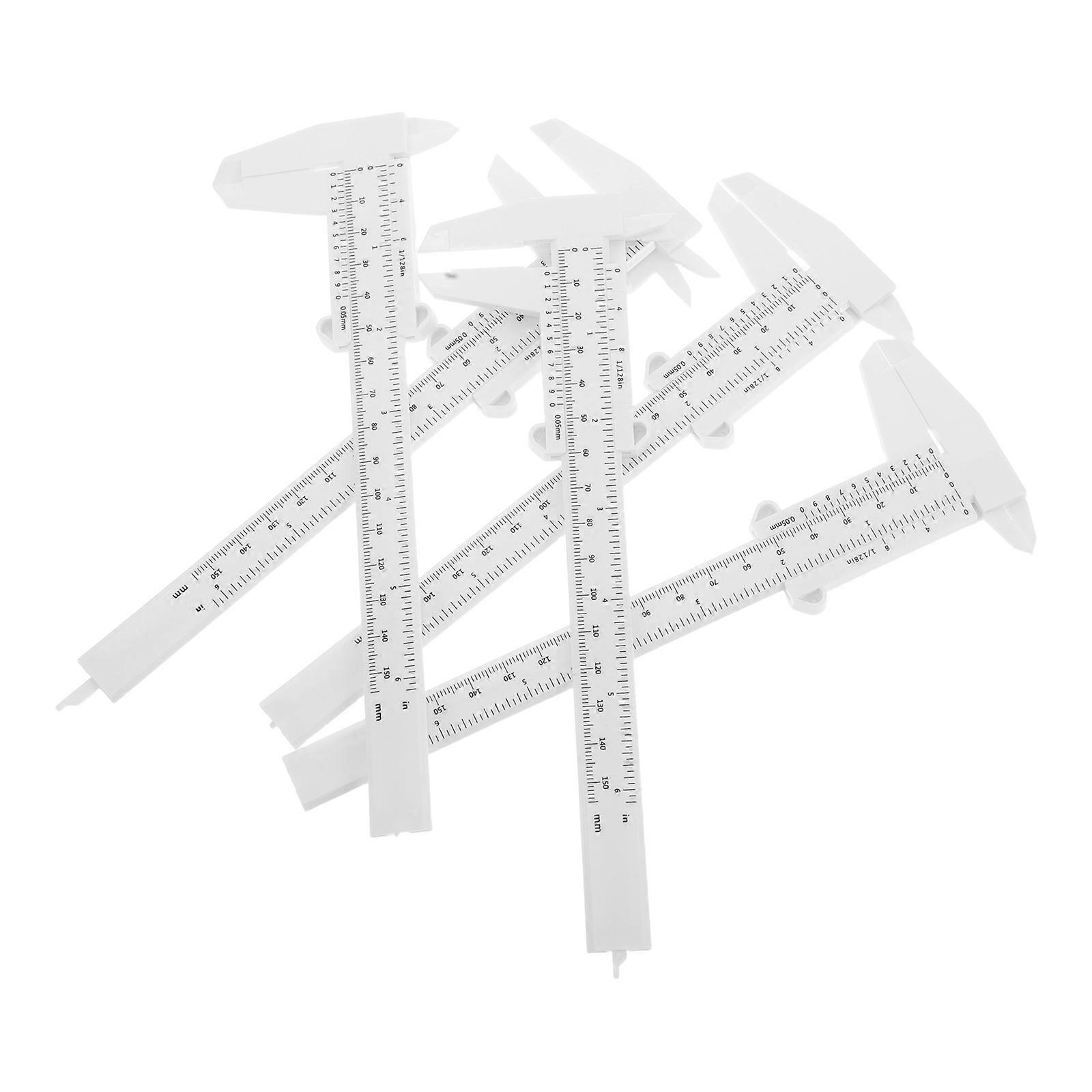 White Plastic Vernier Calipers Measuring Tool for Measuring 25Pcs Durable