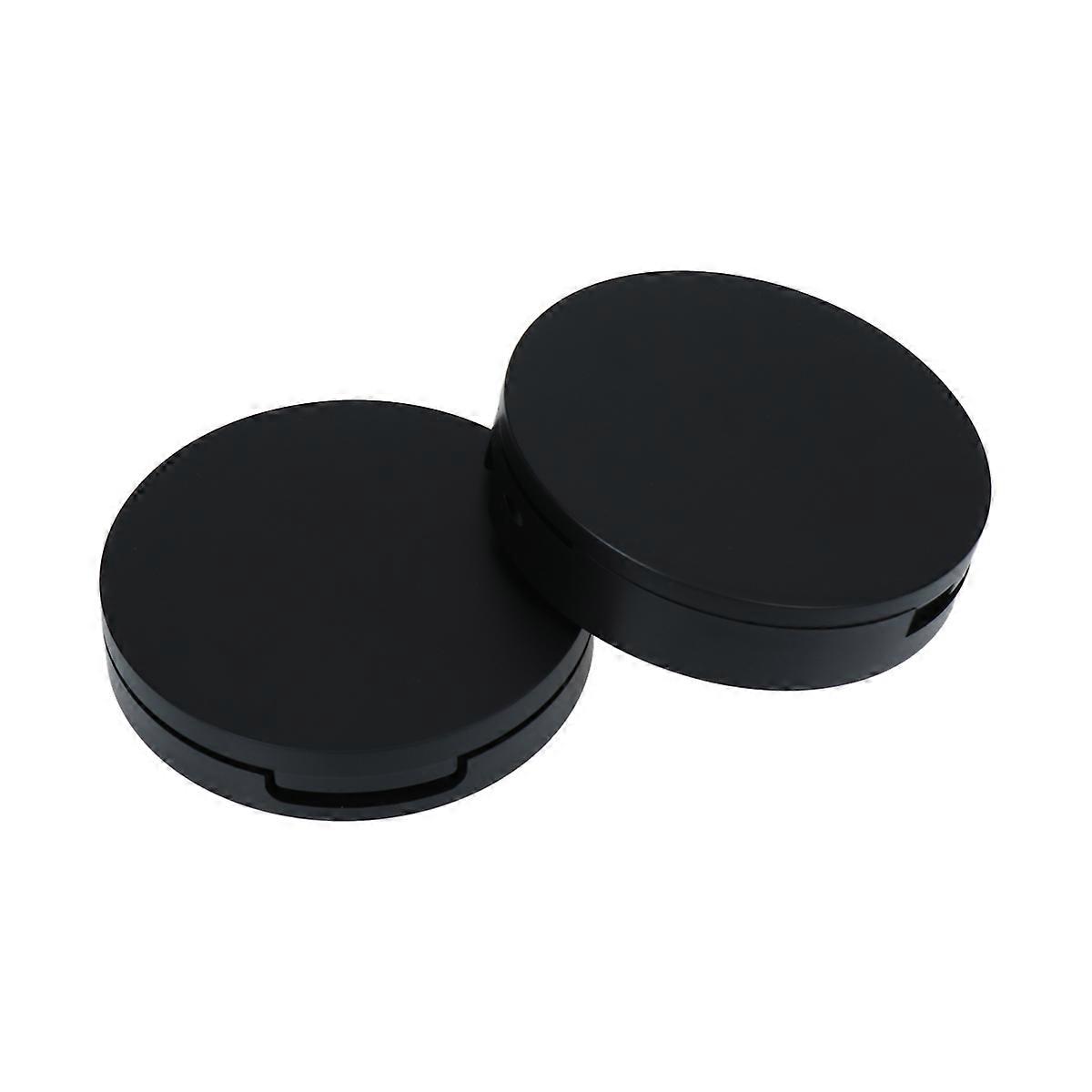 Travel Bottles for Creams Round Refillable Case with Mirror 4Pcs Black