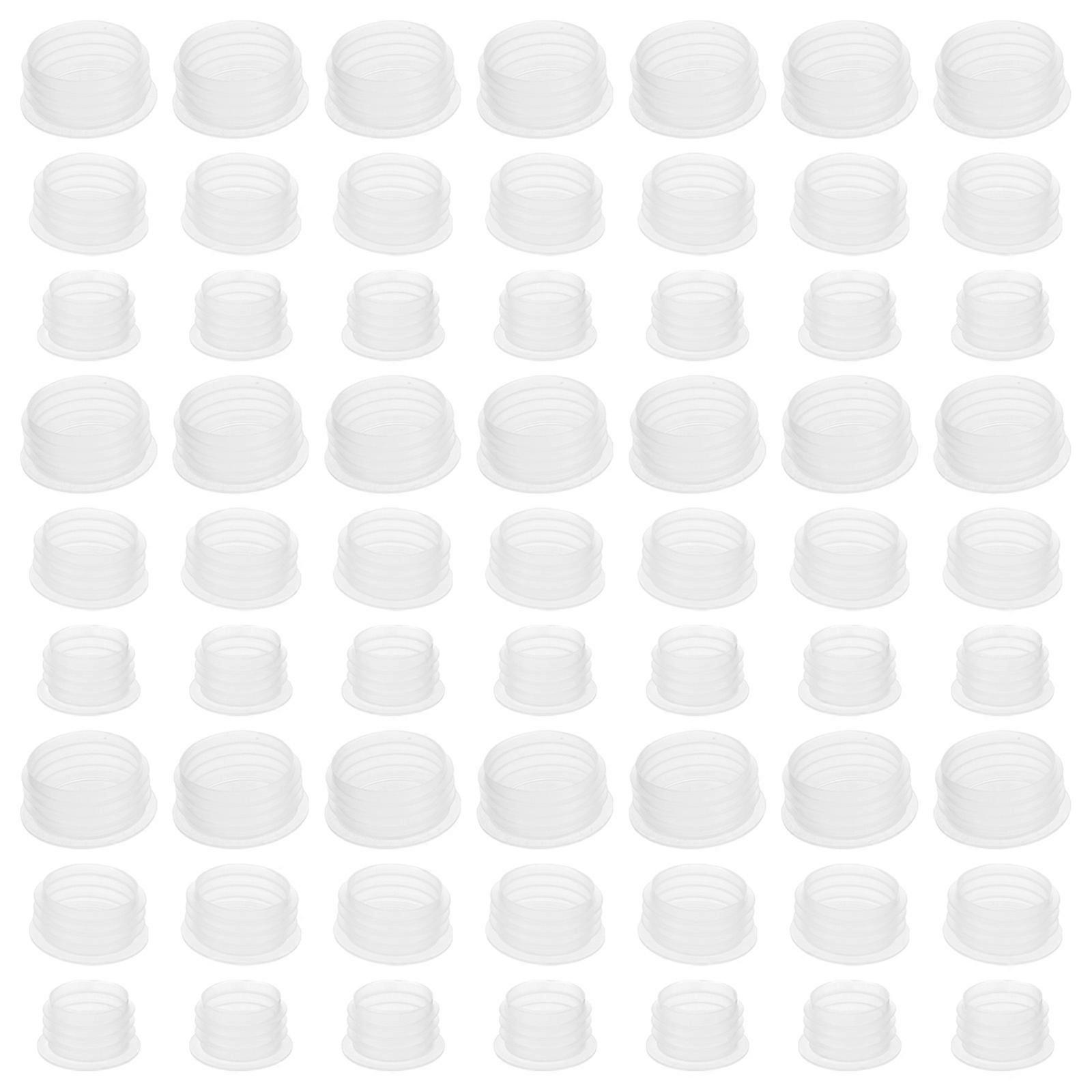 White Plastic Bottle Stopper Caps for Storage Jar Covers 300Pcs