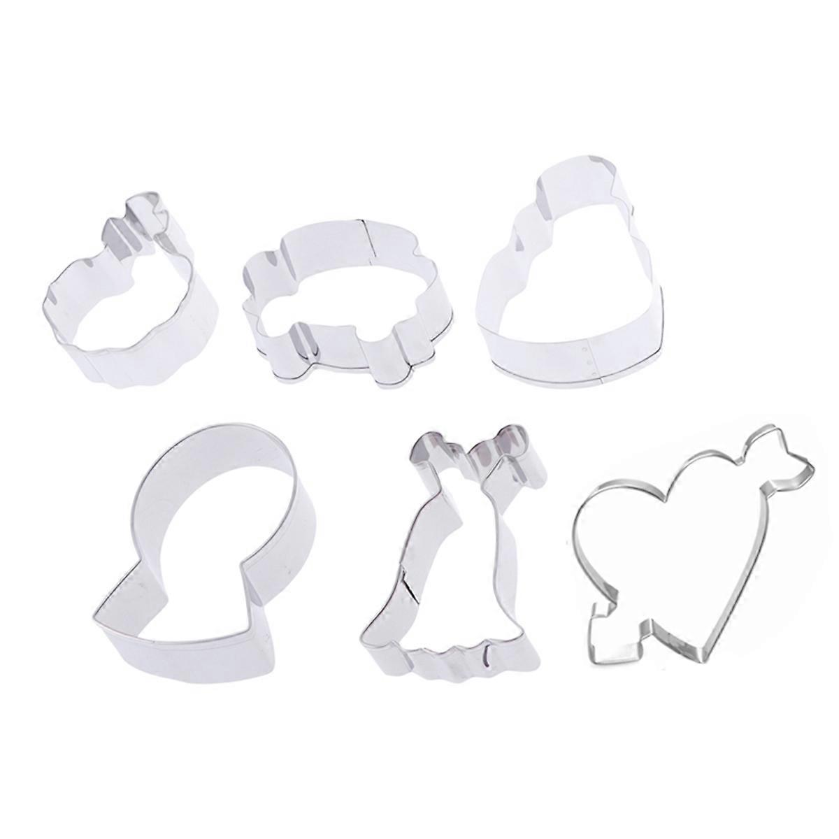 Wedding Baking Tool Biscuit Cutter for Baking Use 12Pcs Silver Set
