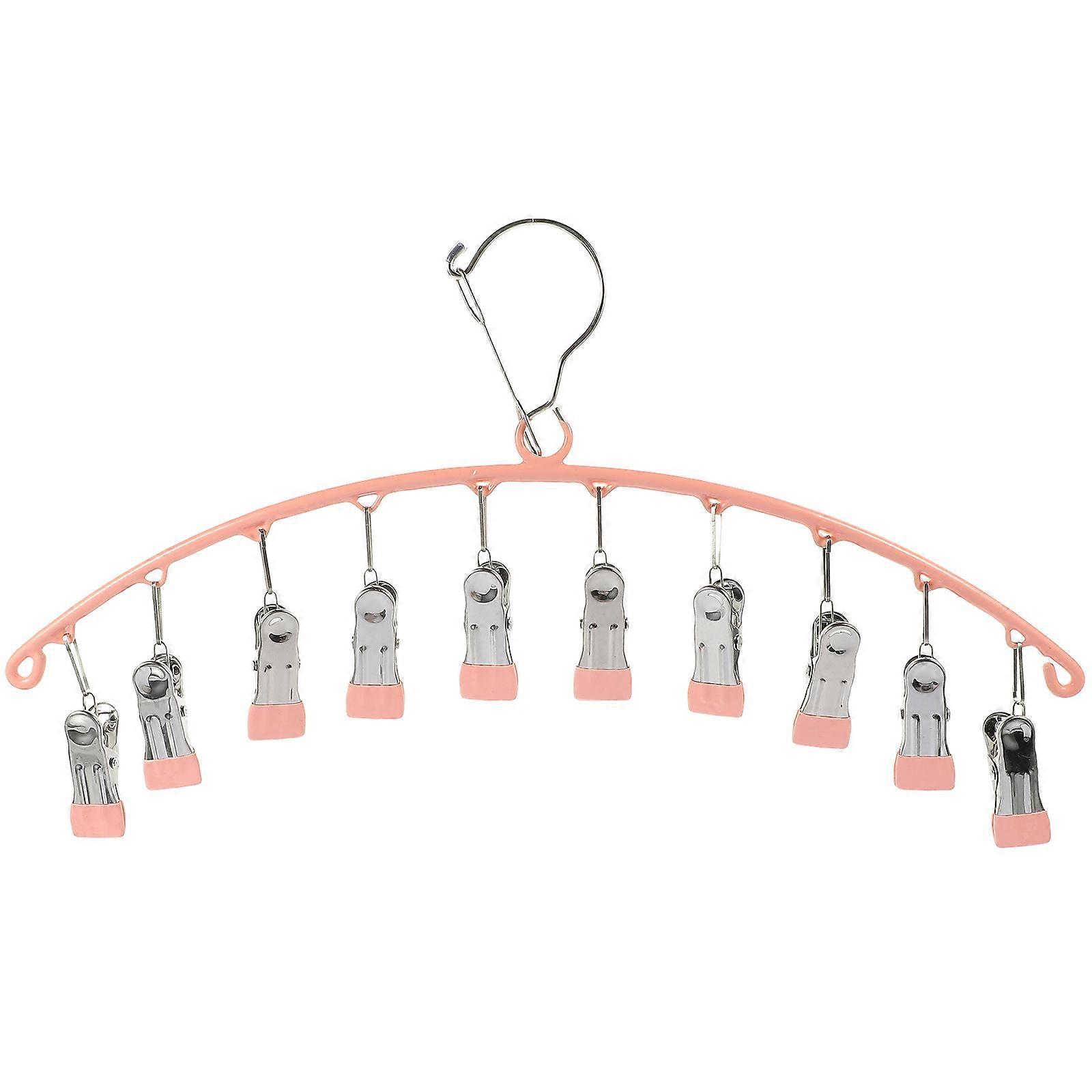4Pcs Underwear Hanger For All Year Round Drying And Storage 17.7X9.6X3.9in Wind Resistant Pink
