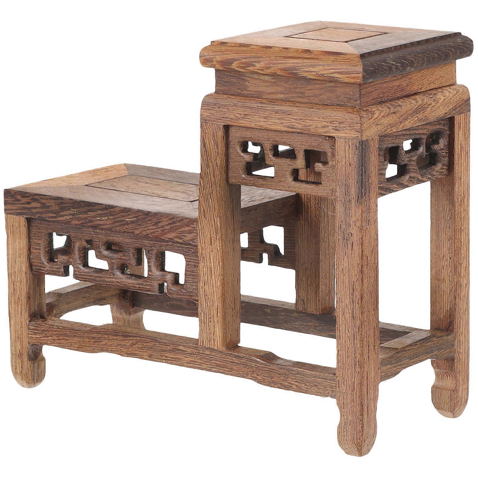 Vaso de flores de madeira com base de madeira para decoração