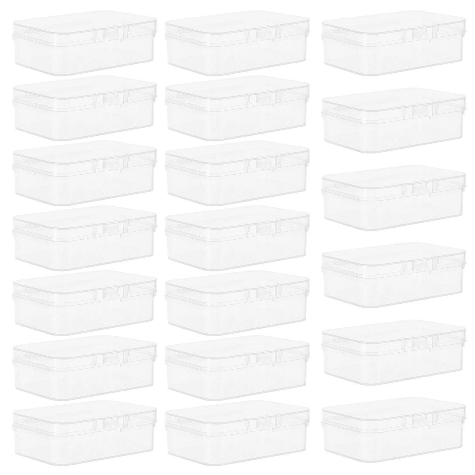 Plastic Storage Box for Business Cards 20Pcs Transparent with Lid Organizer