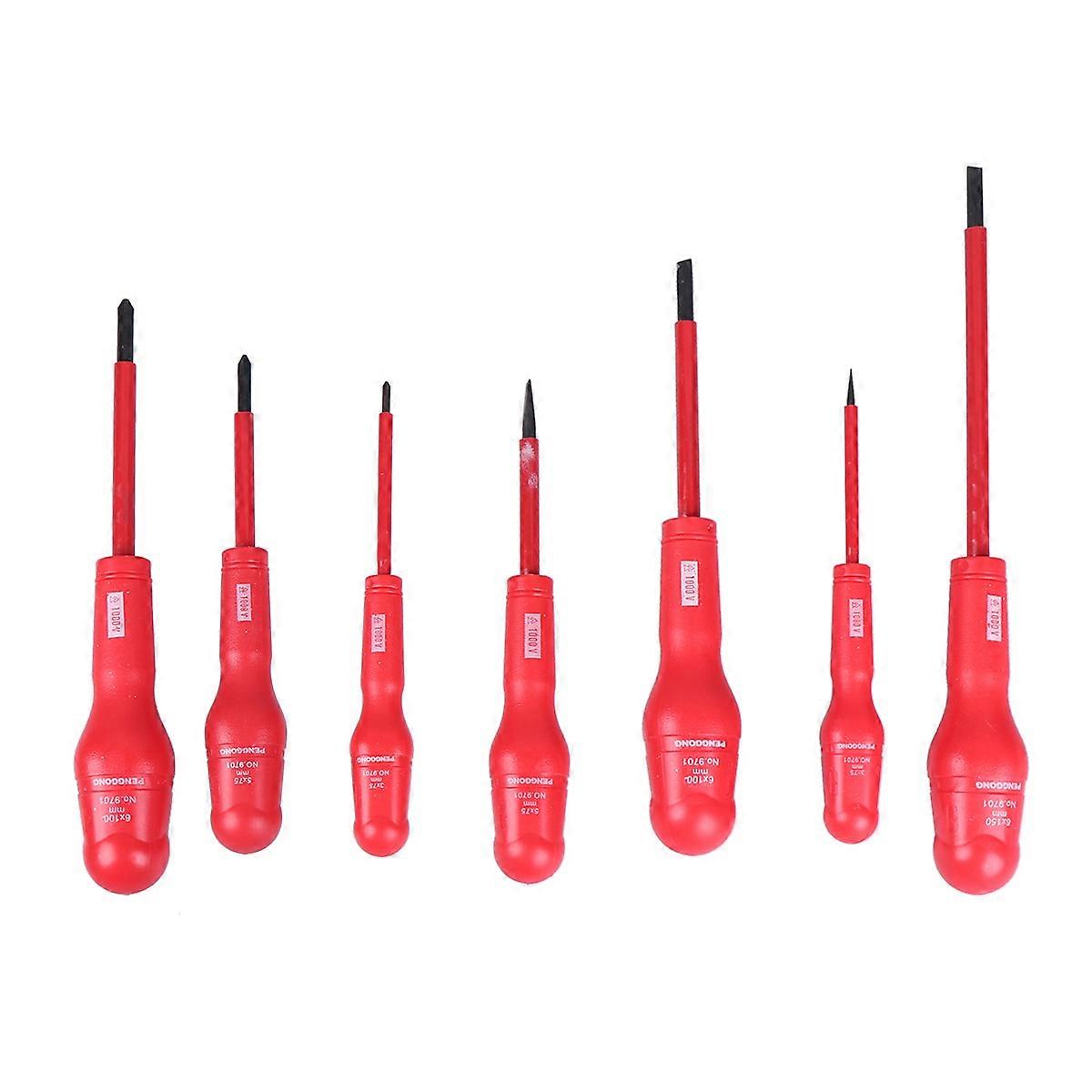 Screwdriver Set For Repairing Tools 14 Pcs Ergonomically Designed Handle Red Manual Operation